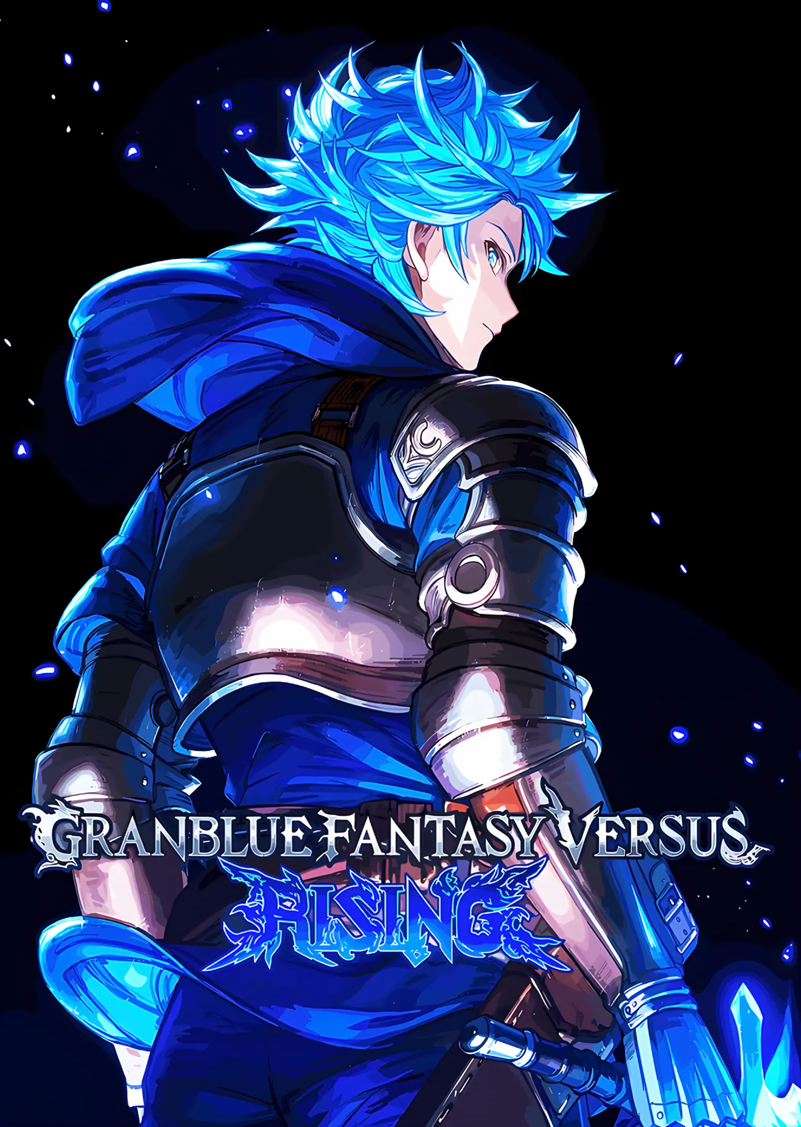 Granblue Fantasy Versus Rising: Mavi Saçlı Savaşçı metal tablo