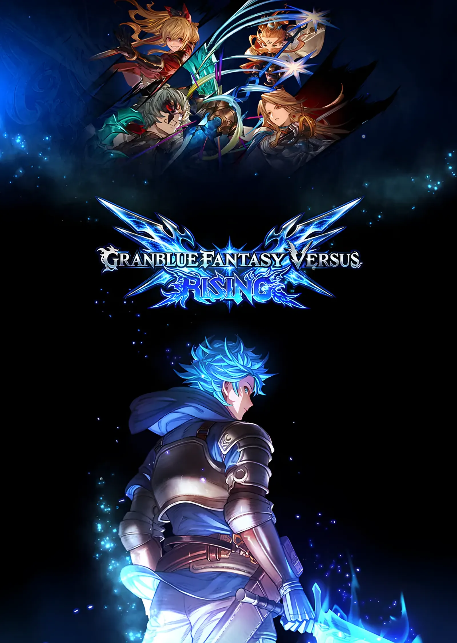 Granblue Fantasy Versus Rising: Mavi Zırhlı Savaşçı metal tablo