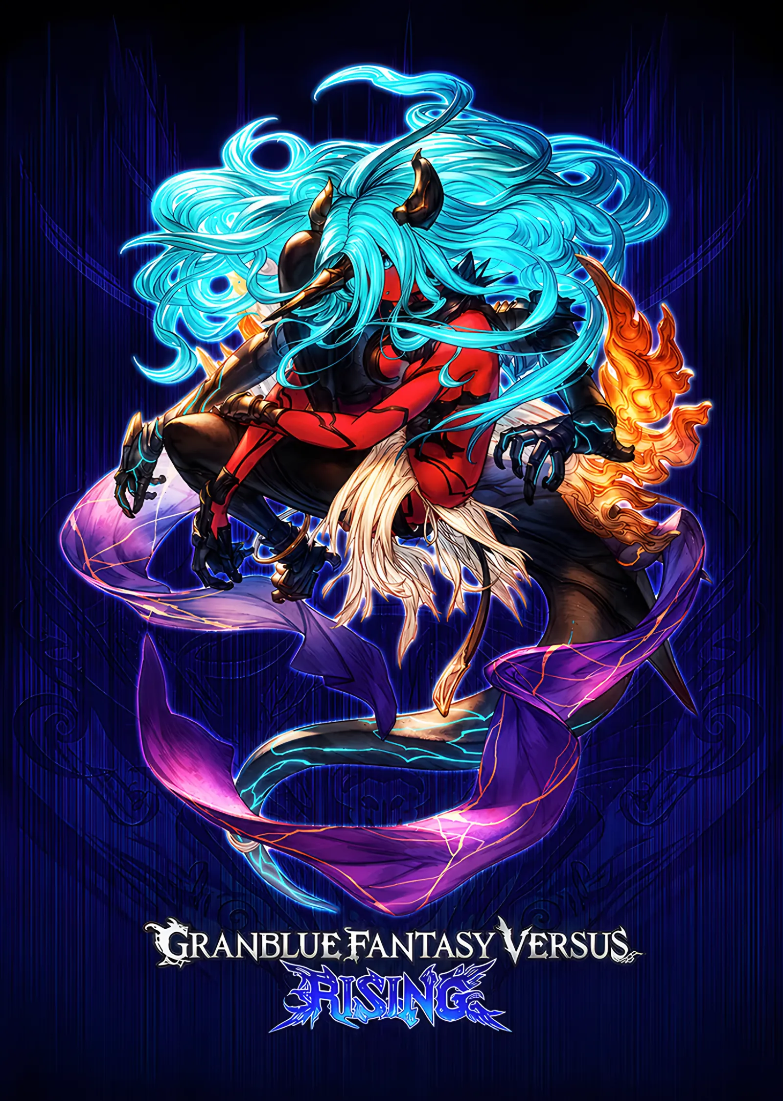 Granblue Fantasy Versus Rising: Turkuaz Saçlı Savaşçı metal tablo