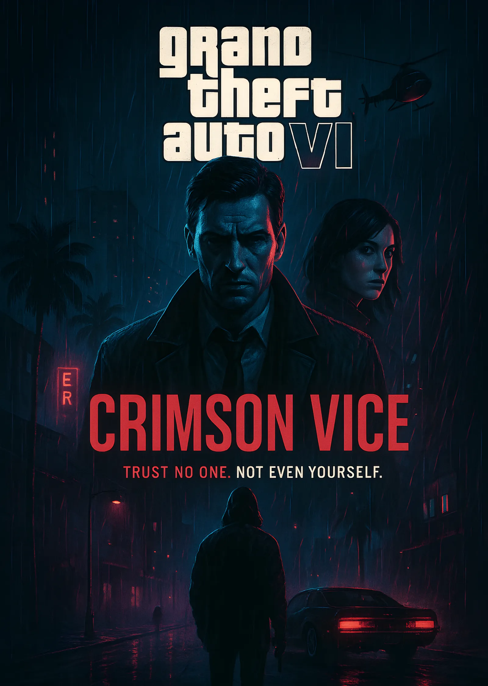 Grand Theft Auto VI - Crimson Vice metal tablo
