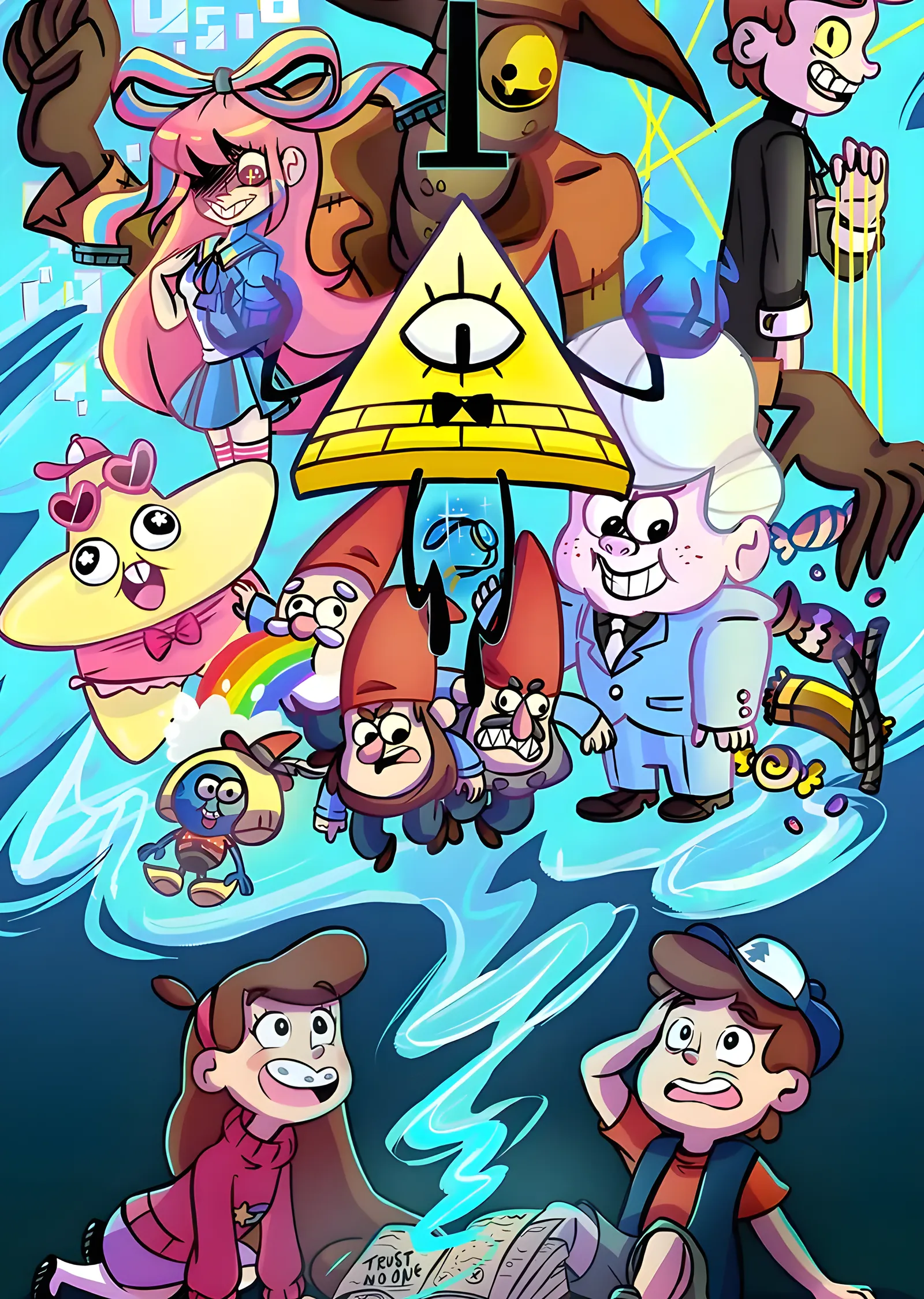 Gravity Falls - Karakterler metal tablo
