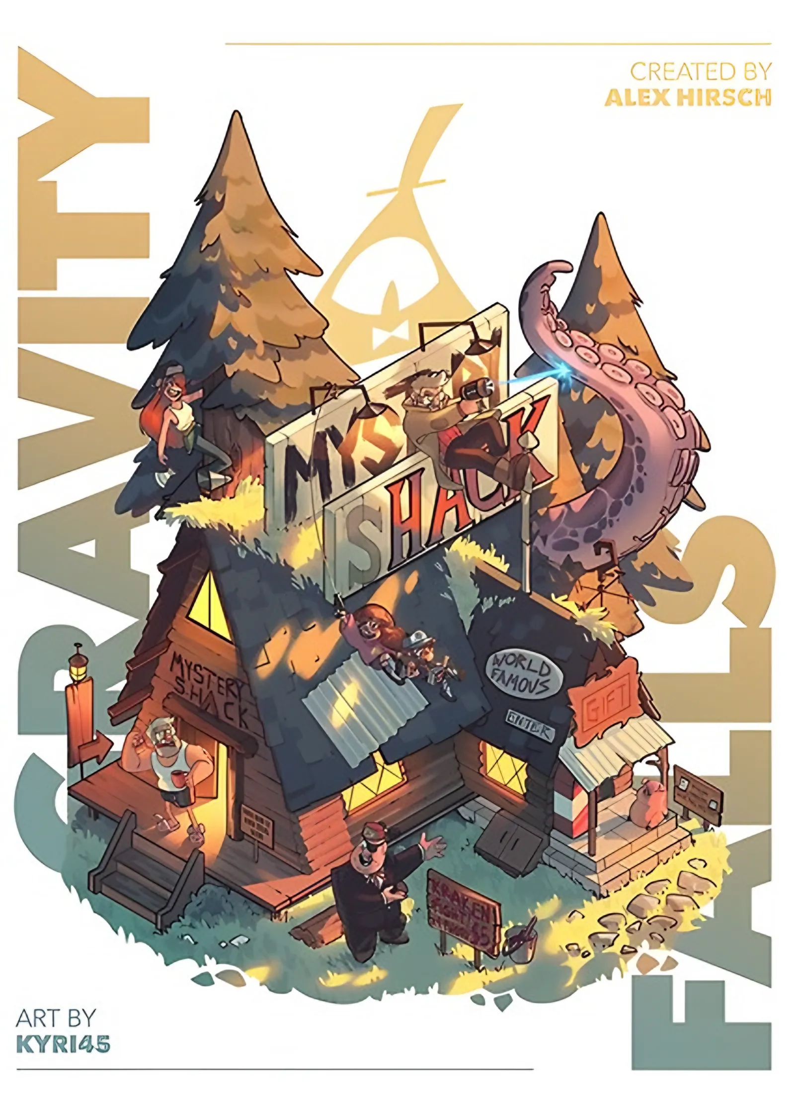Gravity Falls - Mystery Shack Beyaz metal tablo