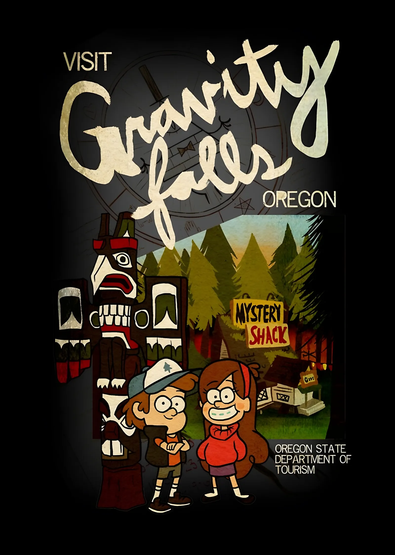 Gravity Falls - Oregon Turizm Afişi metal tablo