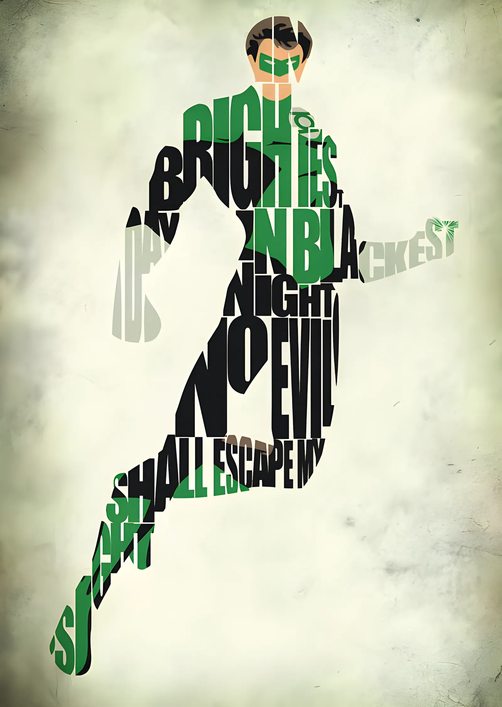 Green Lantern - Tipografi metal tablo