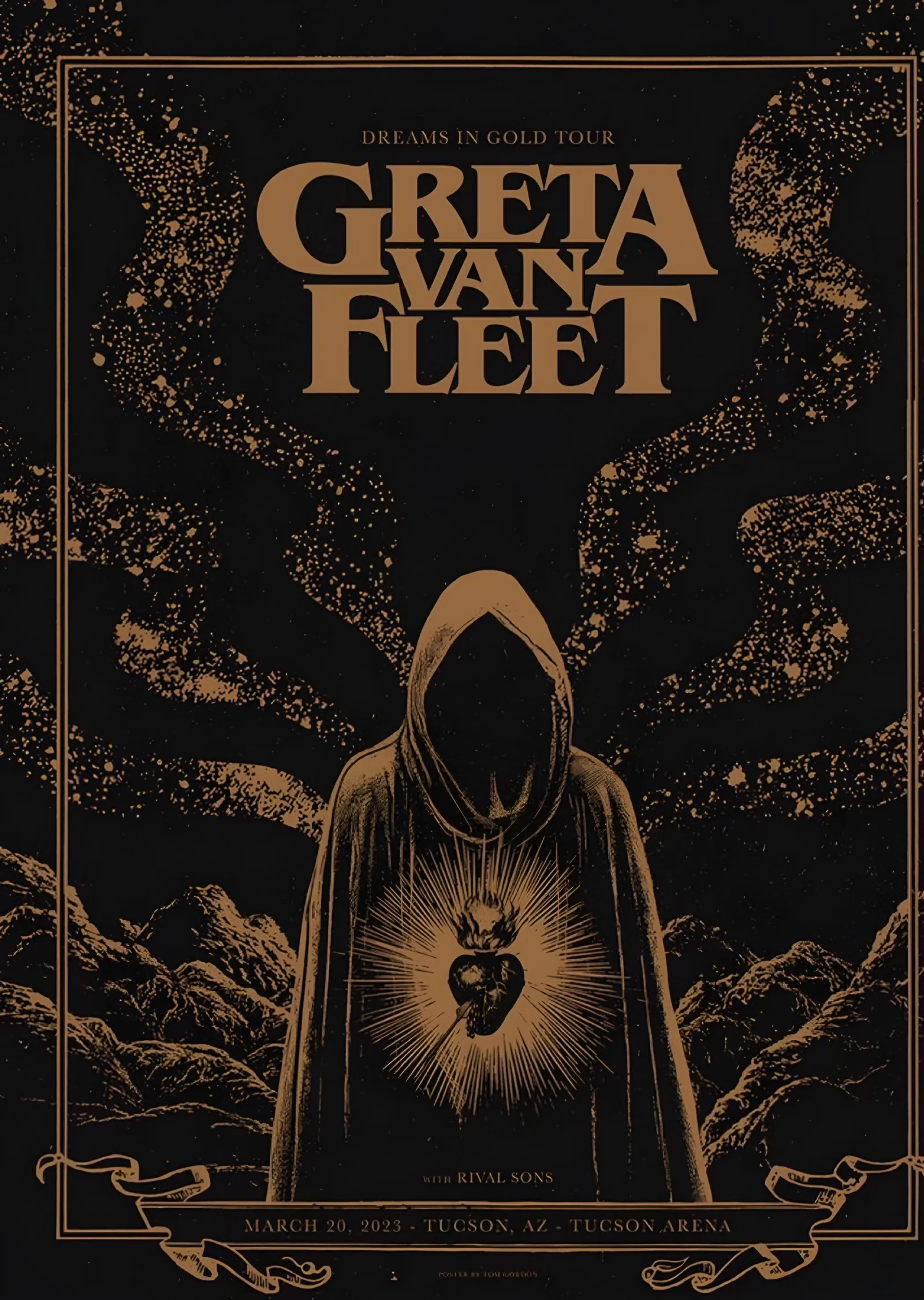 Greta Van Fleet - Dreams in Gold metal tablo