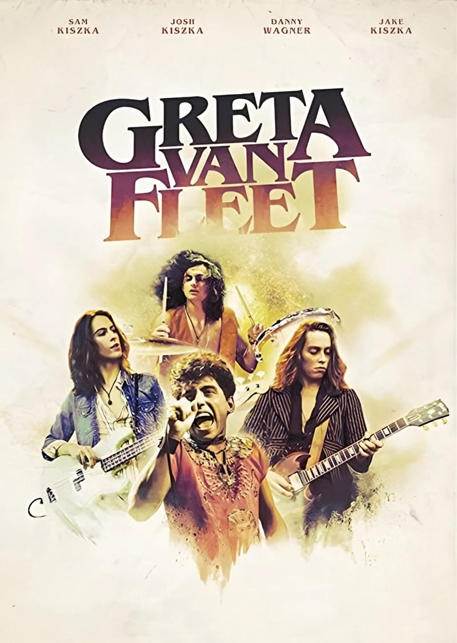 Greta Van Fleet - Suluboya Sahne metal tablo