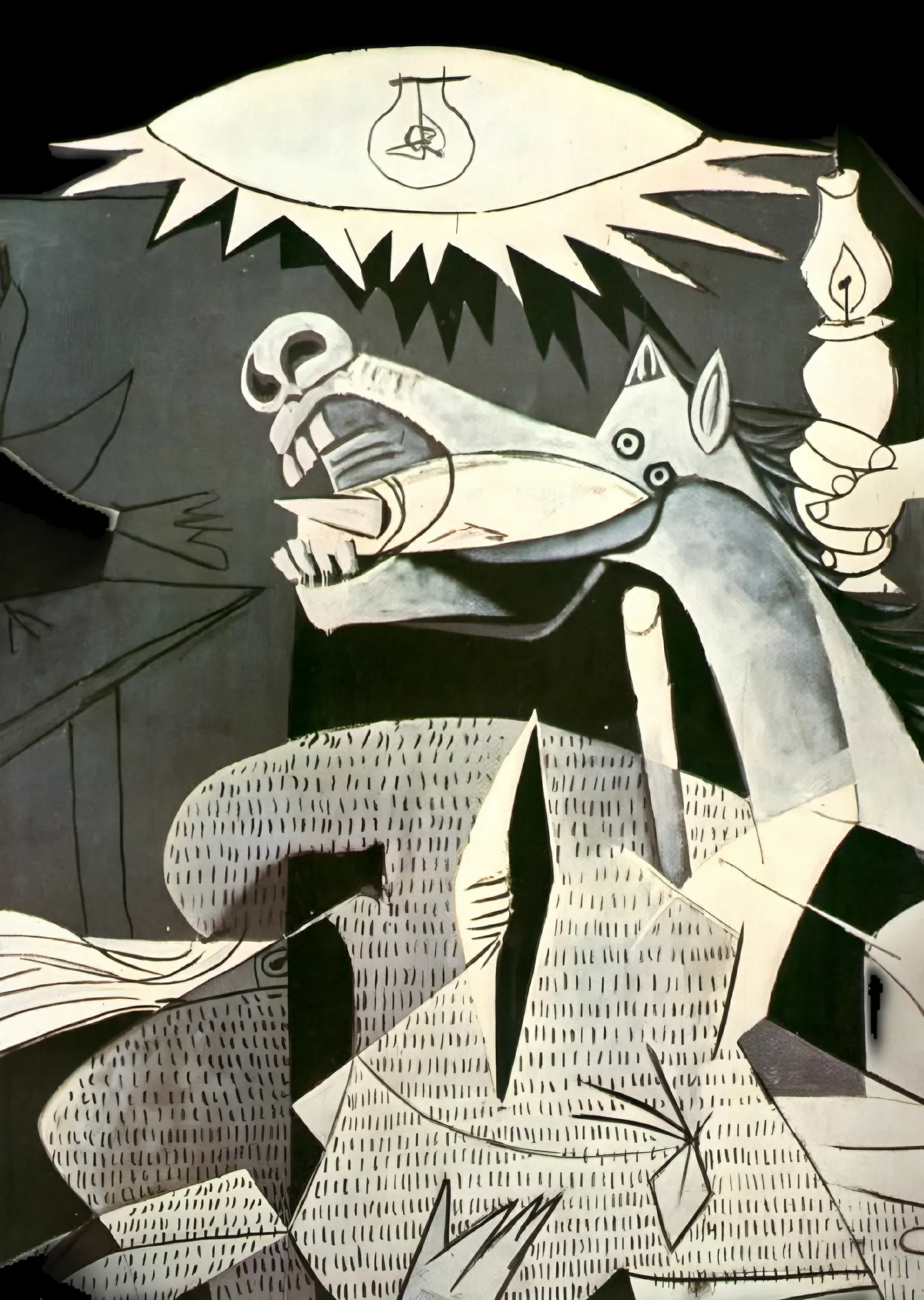 Guernica At Detayı - Pablo Picasso metal tablo