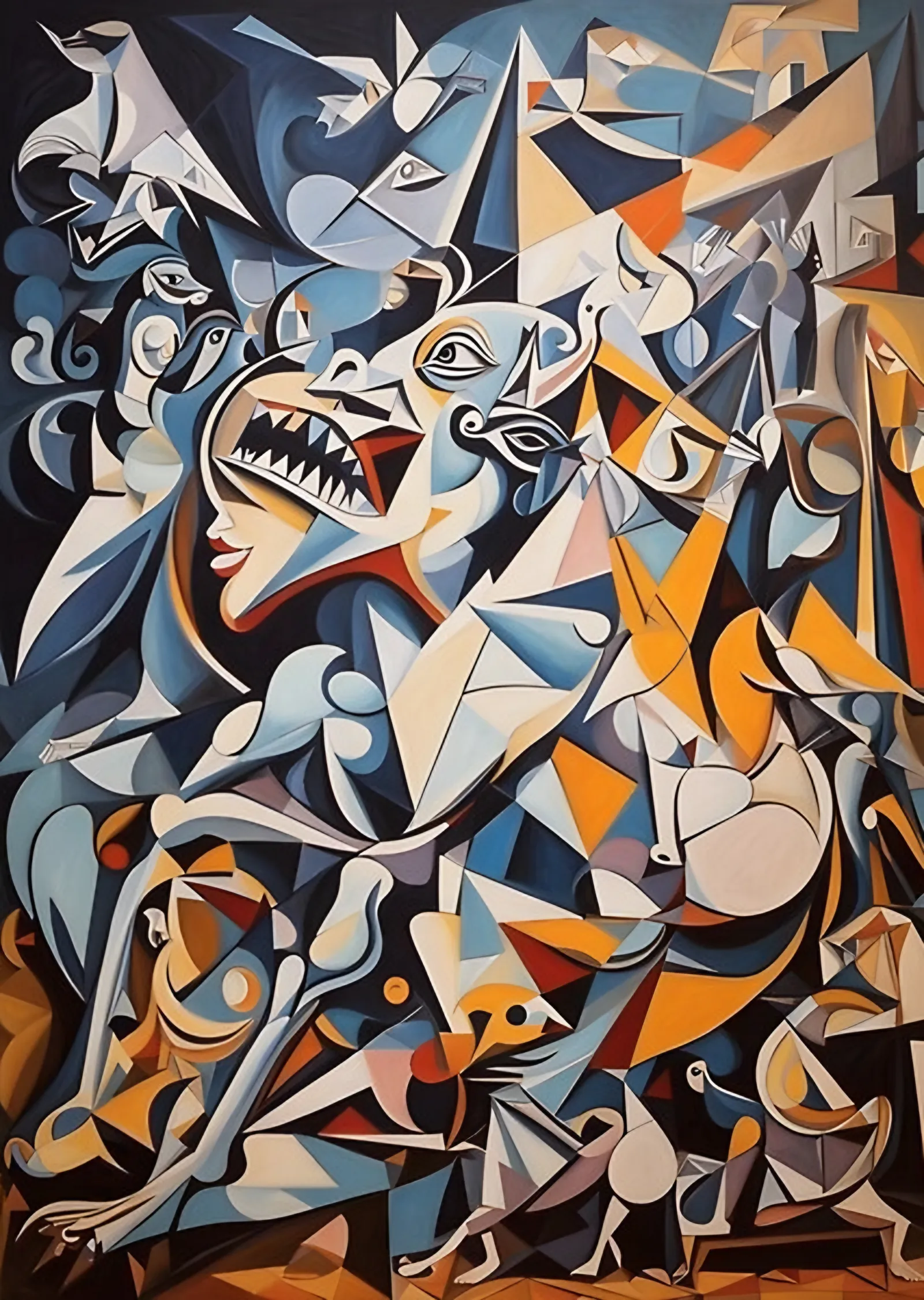 Guernica Fraktal Yorum metal tablo