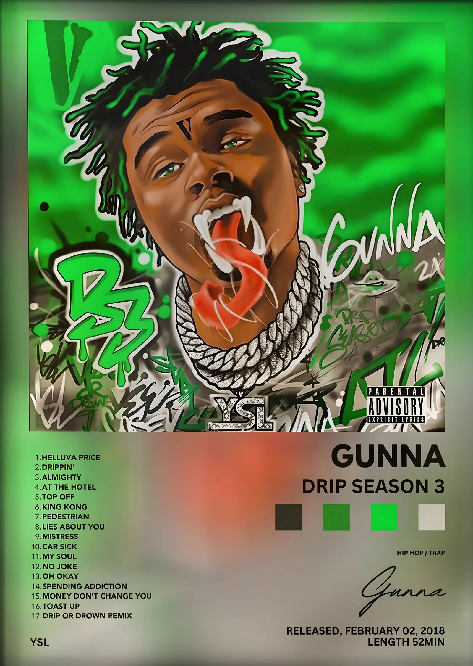 Gunna: Drip Season 3 metal tablo