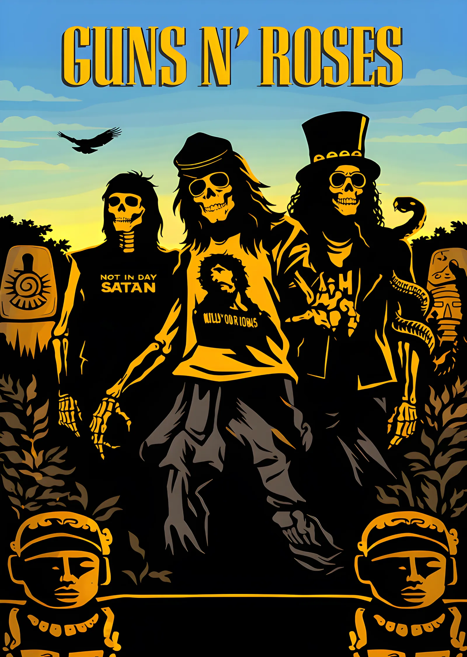 Guns N' Roses - İskelet Kadro metal tablo