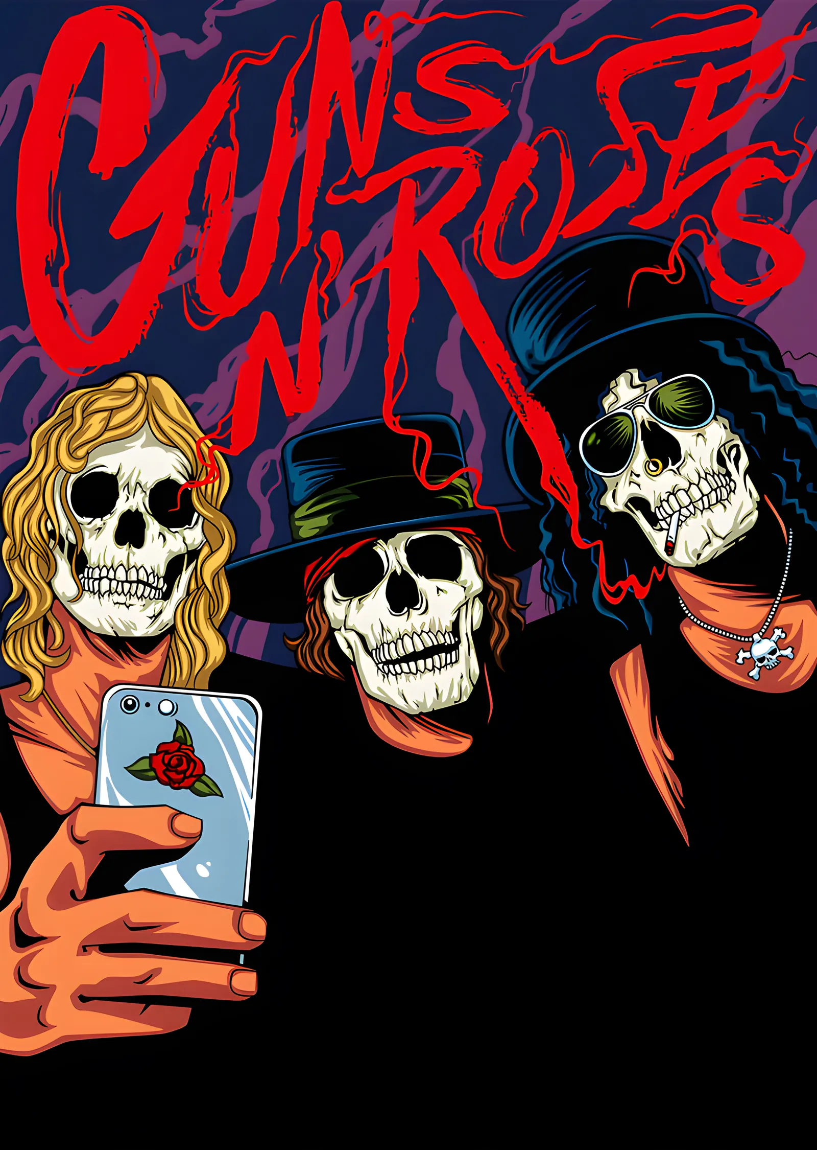 Guns N' Roses - Kurukafa Selfie metal tablo