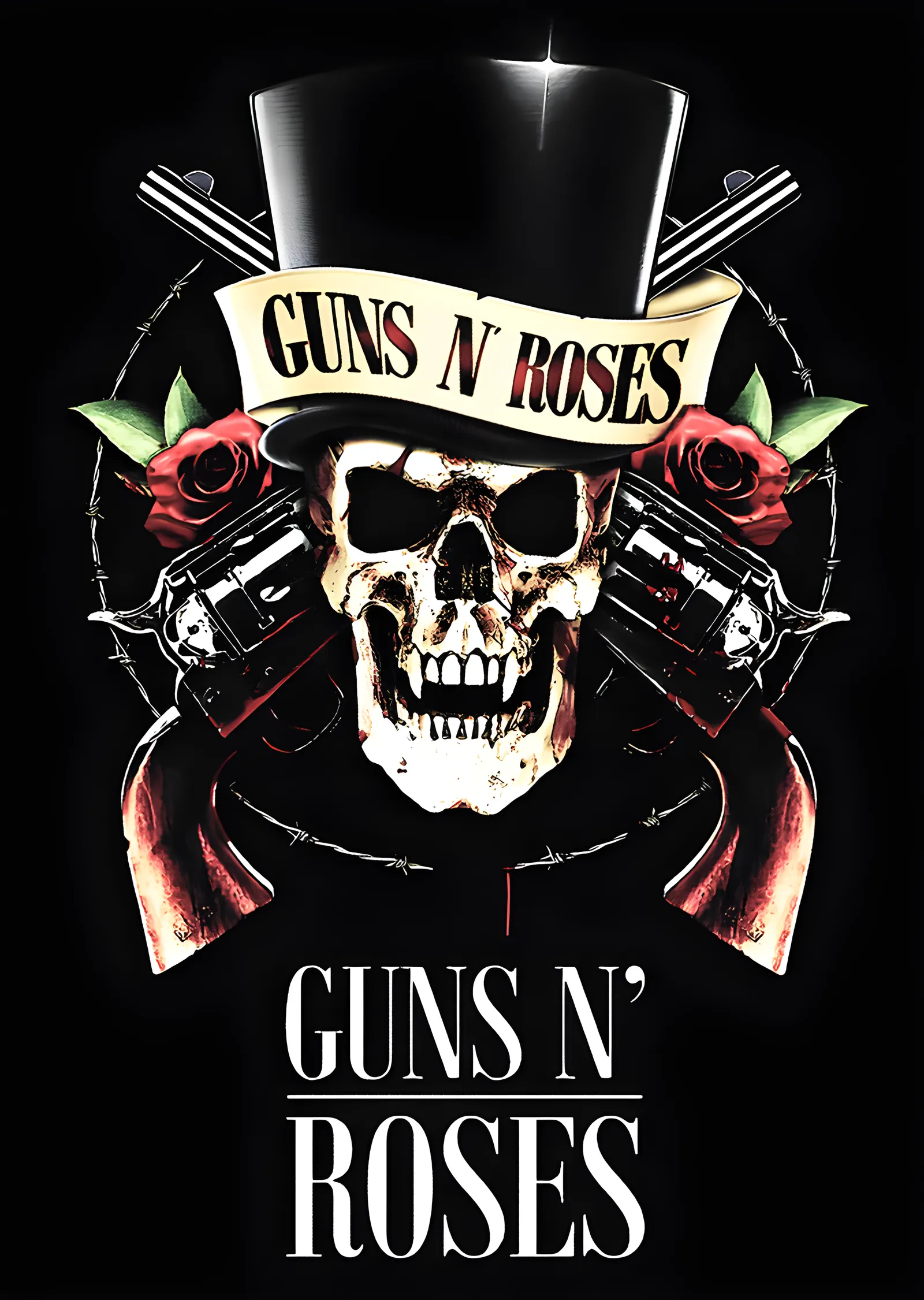 Guns N' Roses - Silindir Şapkalı Kurukafa metal tablo