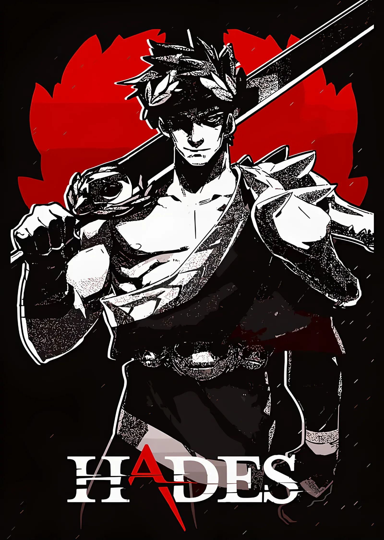 Hades Zagreus Kızıl Zemin metal tablo