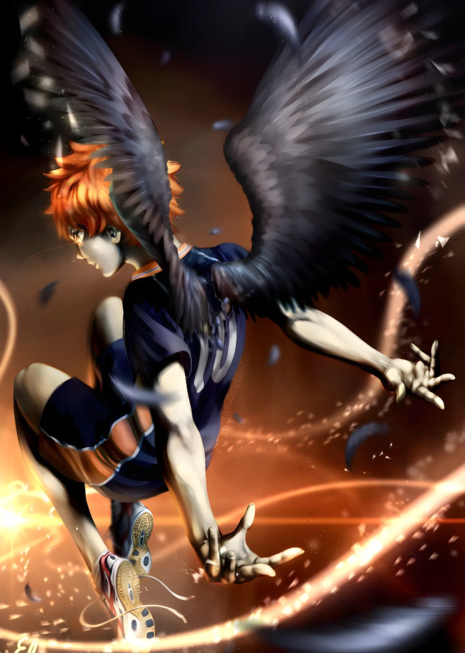 Haikyu!! Hinata Shoyo Karga Kanatları metal tablo