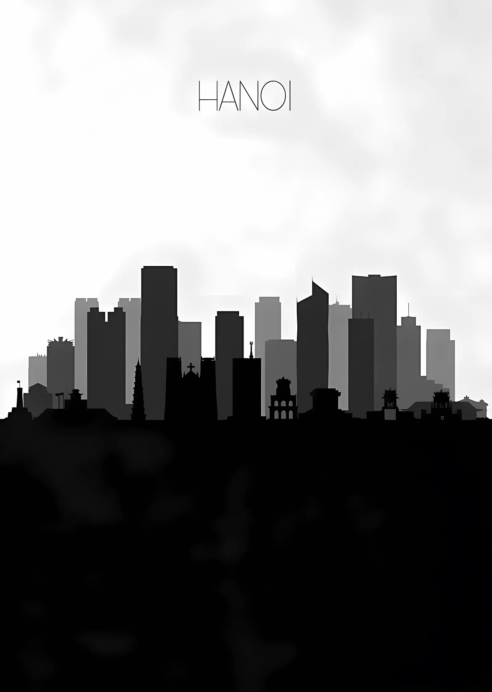 Hanoi Silueti metal tablo