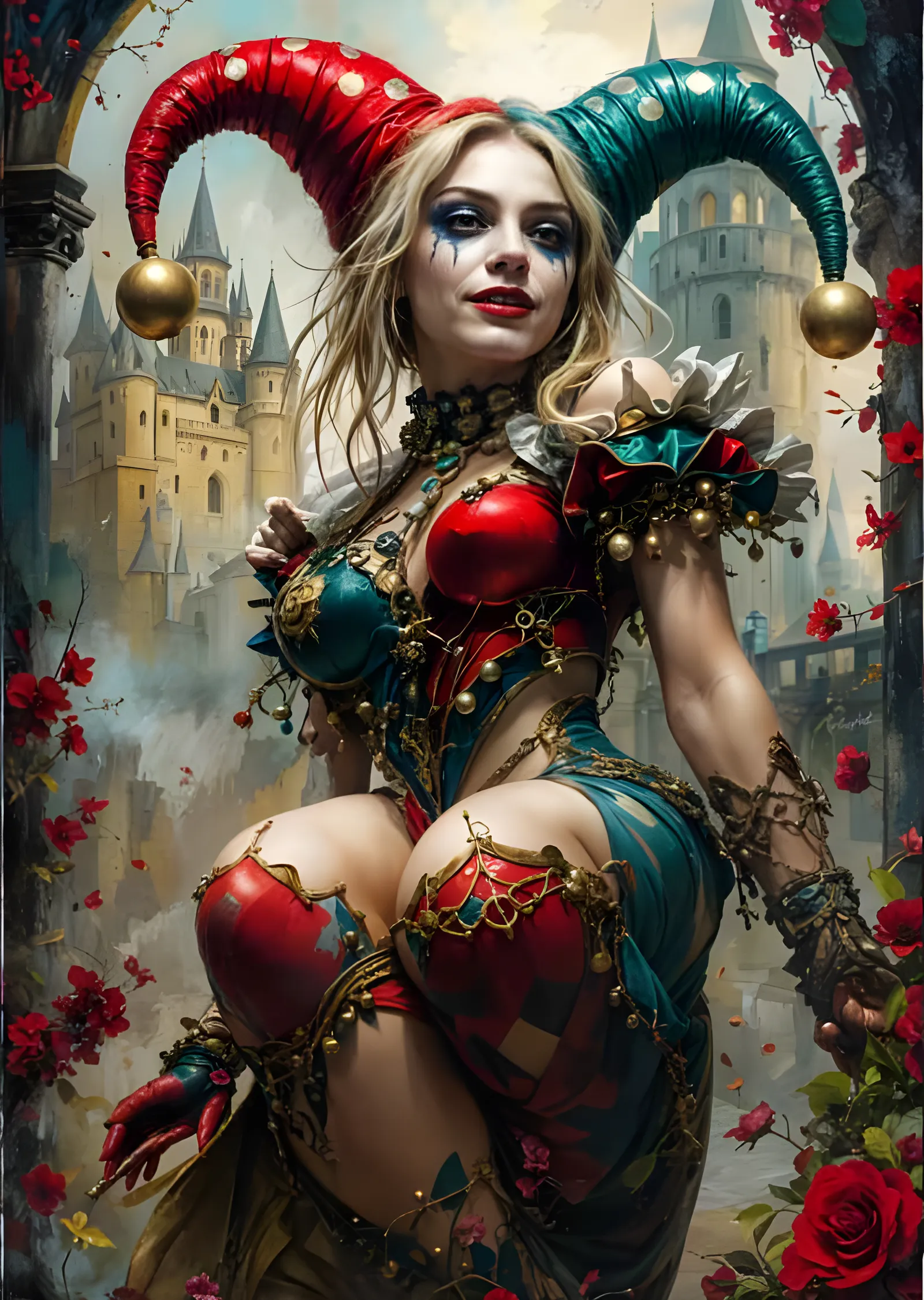 Harley Quinn - Gül Bahçesinde Soytarı metal tablo