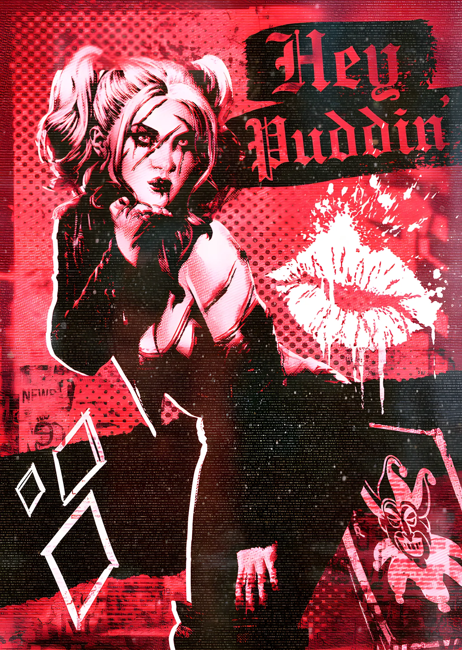 Harley Quinn: Hey Puddin metal tablo
