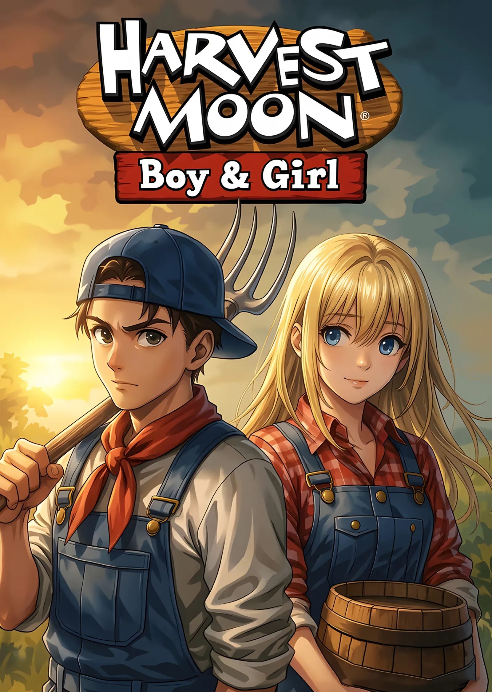 Harvest Moon Boy & Girl: Çiftlikte İkili metal tablo
