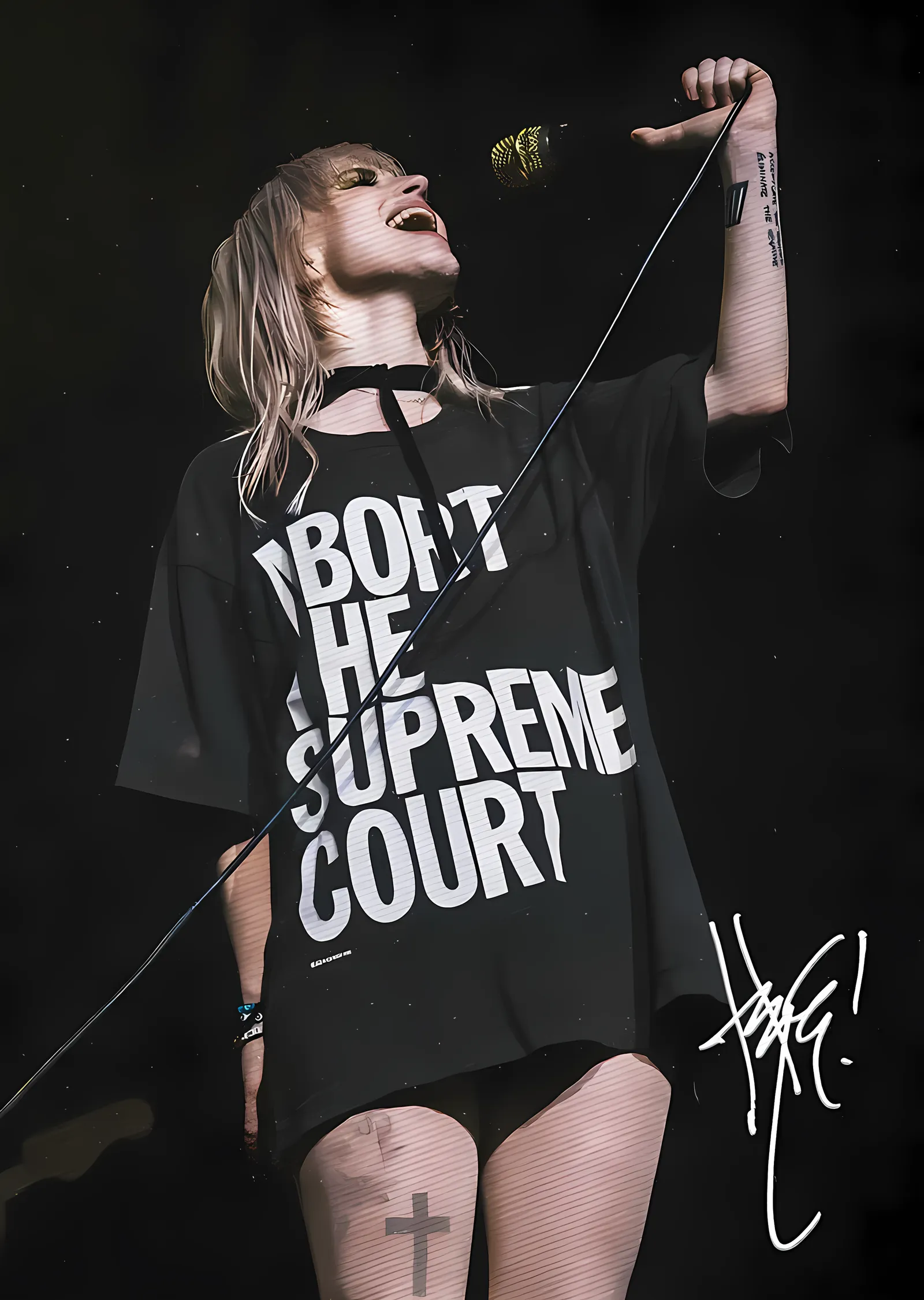 Hayley Williams: Kablolu Mikrofonla Sahne metal tablo