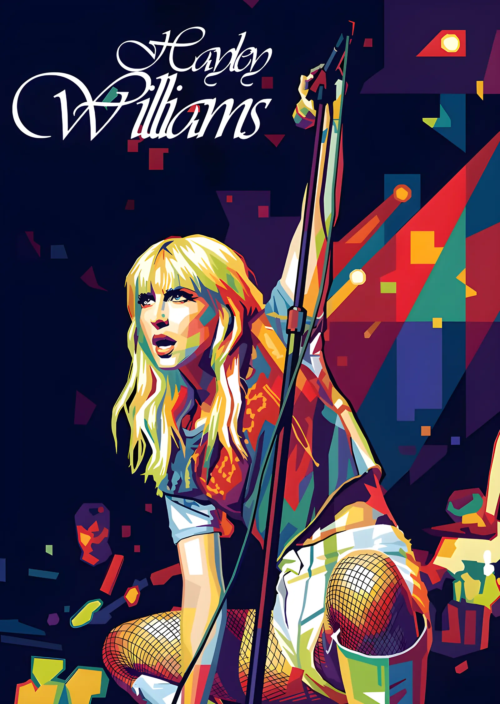 Hayley Williams: Mikrofon Sehpası Pop Art metal tablo