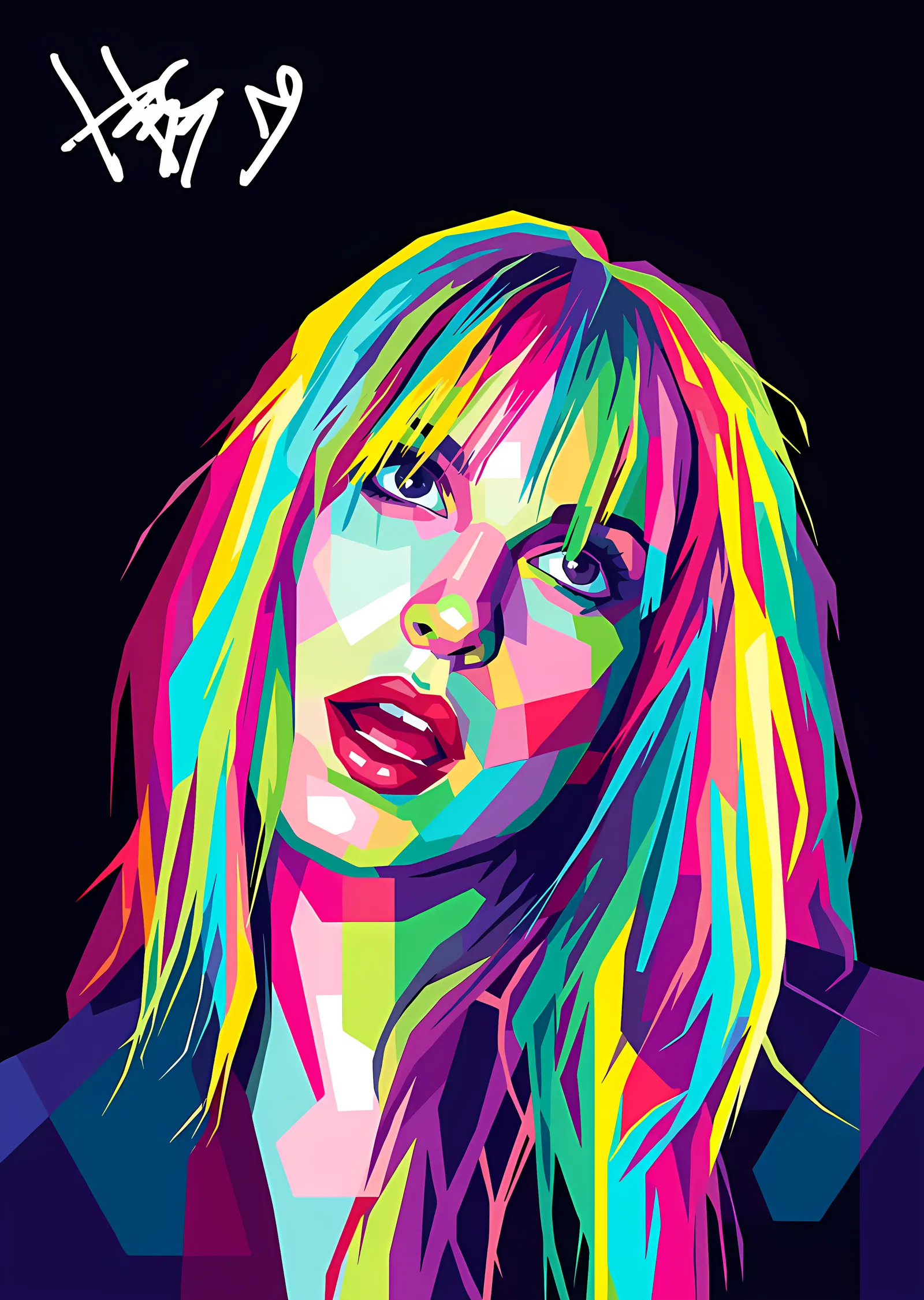 Hayley Williams: Neon Saç Düzlemleri metal tablo