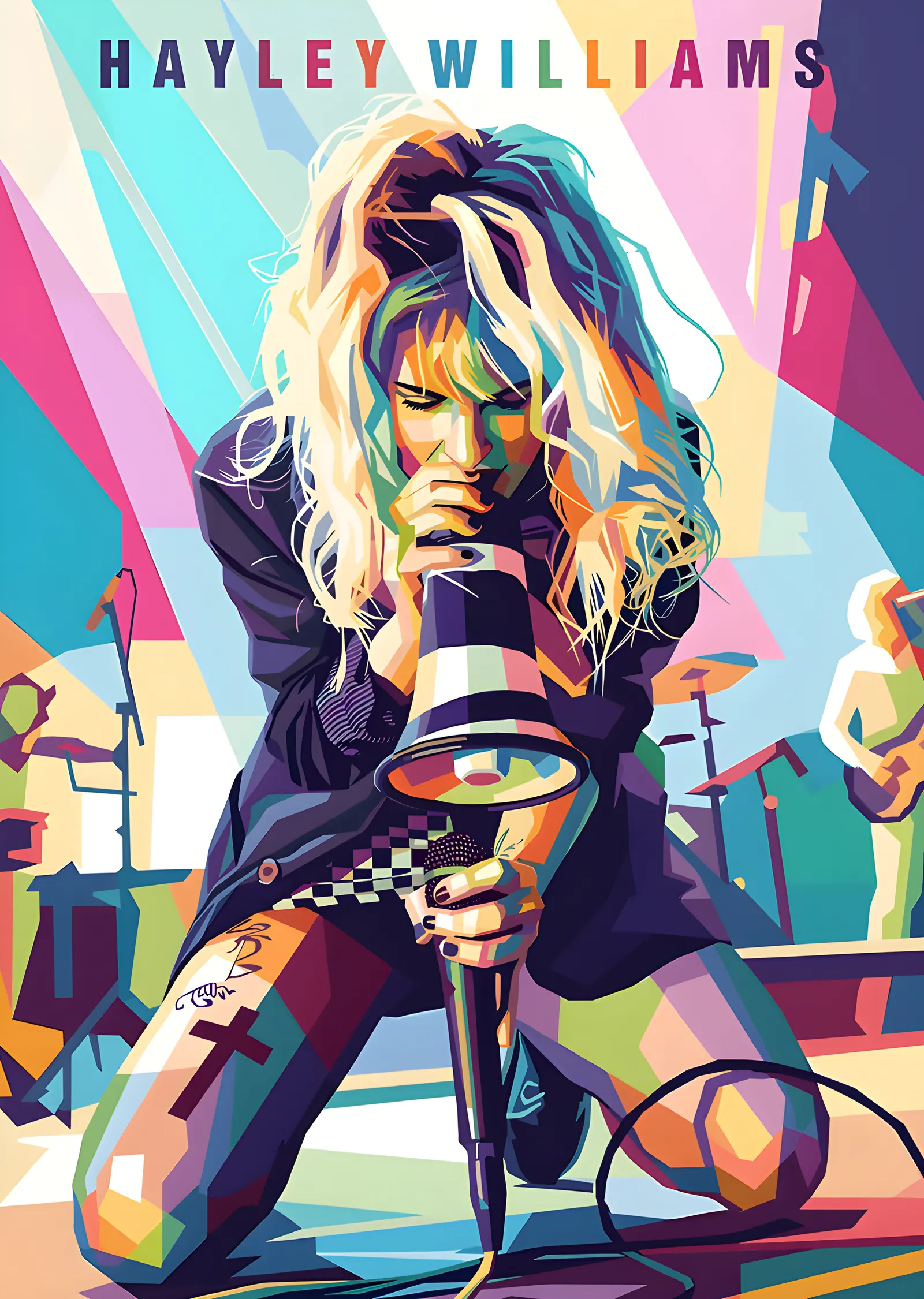 Hayley Williams: Renkli Düzlem Sahnesi metal tablo