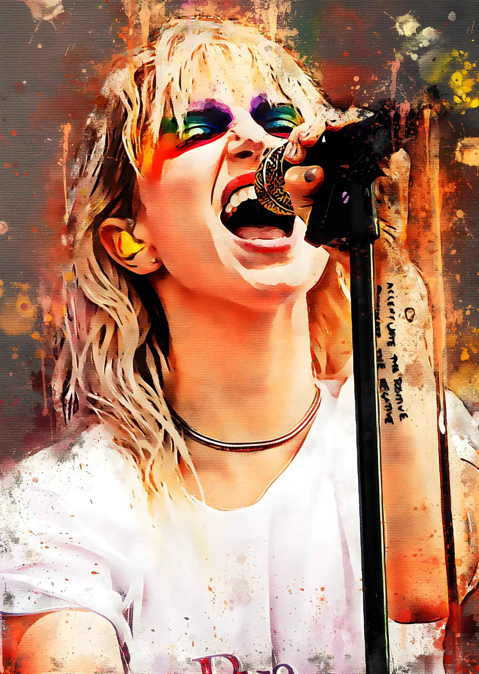 Hayley Williams: Renkli Sıçrama Portresi metal tablo