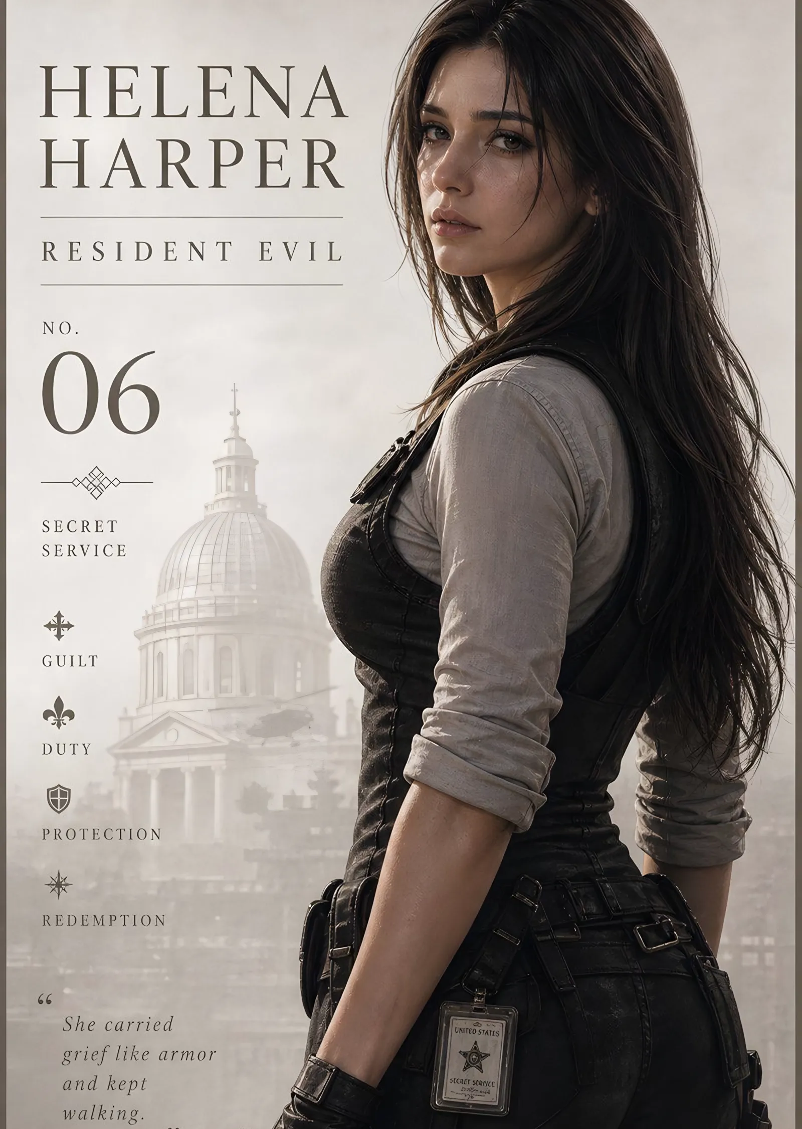 Helena Harper - Resident Evil metal tablo