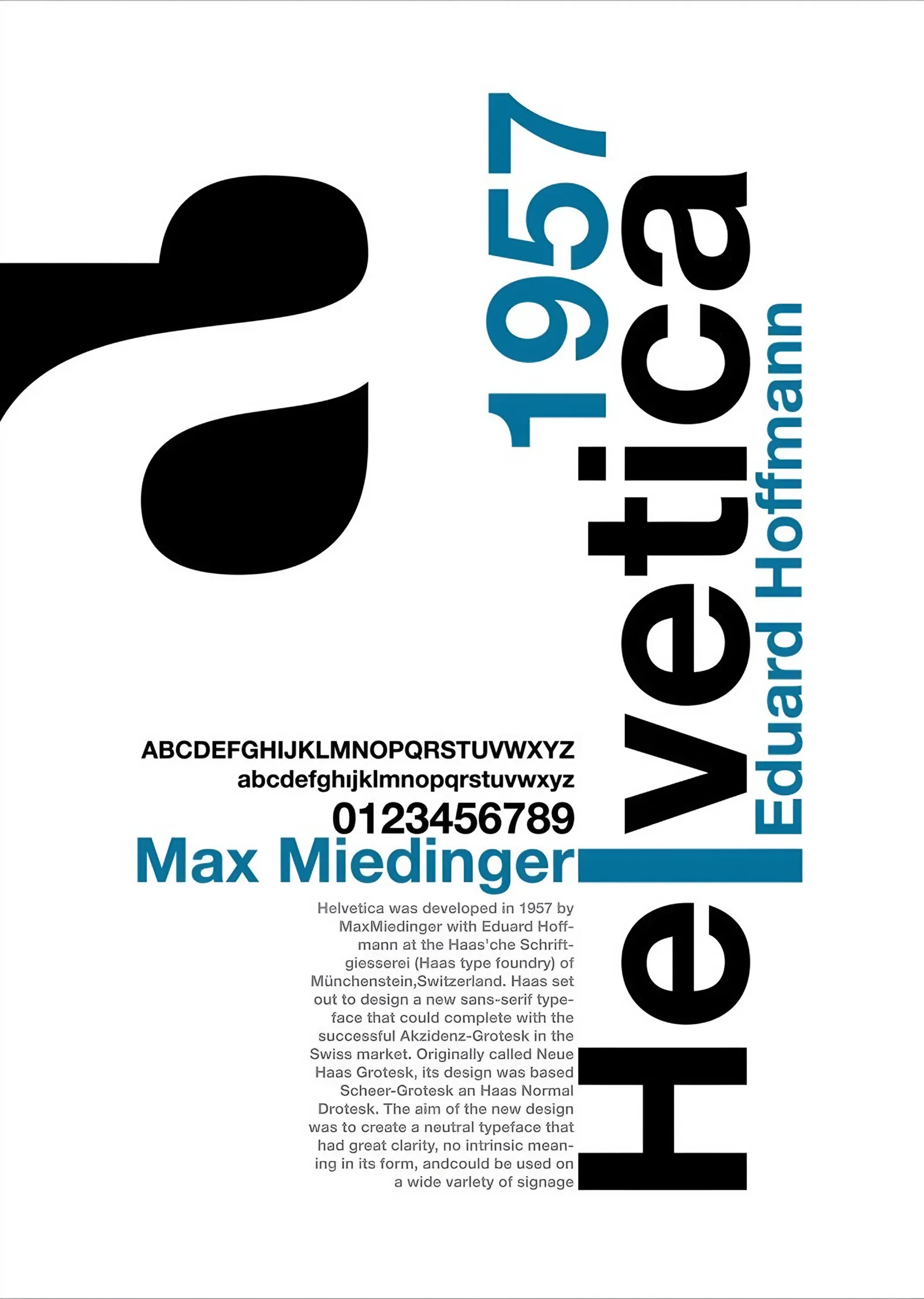 Helvetica 1957 Tipografi Levhası metal tablo