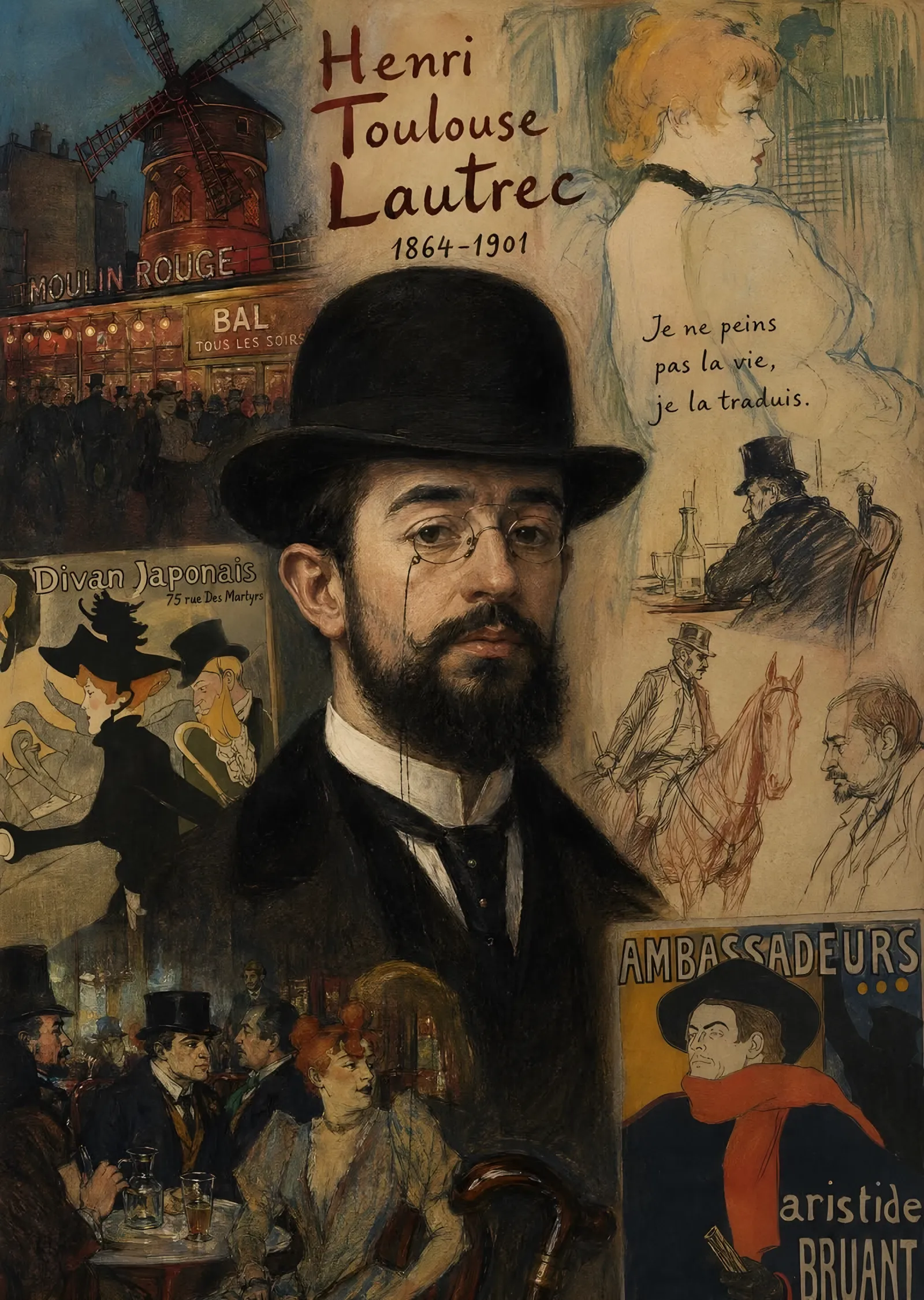 Henri de Toulouse-Lautrec - Portre ve Afişleri metal tablo