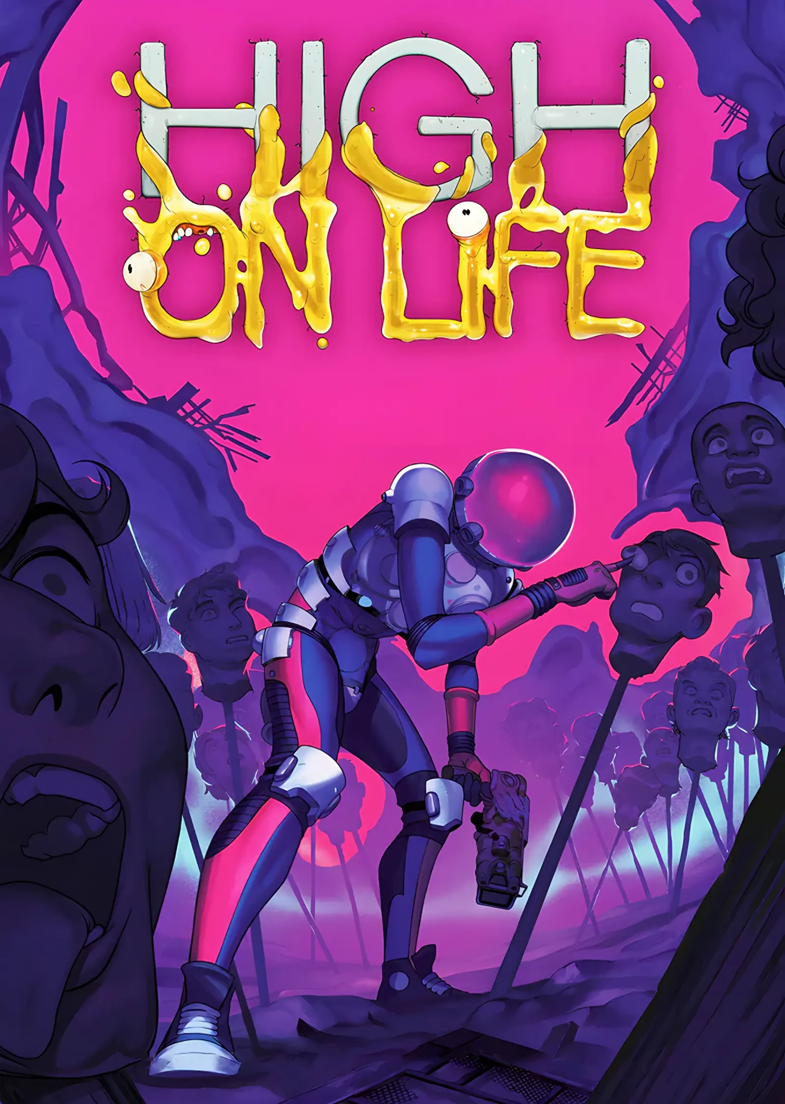 High on Life: Mor Zeminde Konuşan Silah metal tablo
