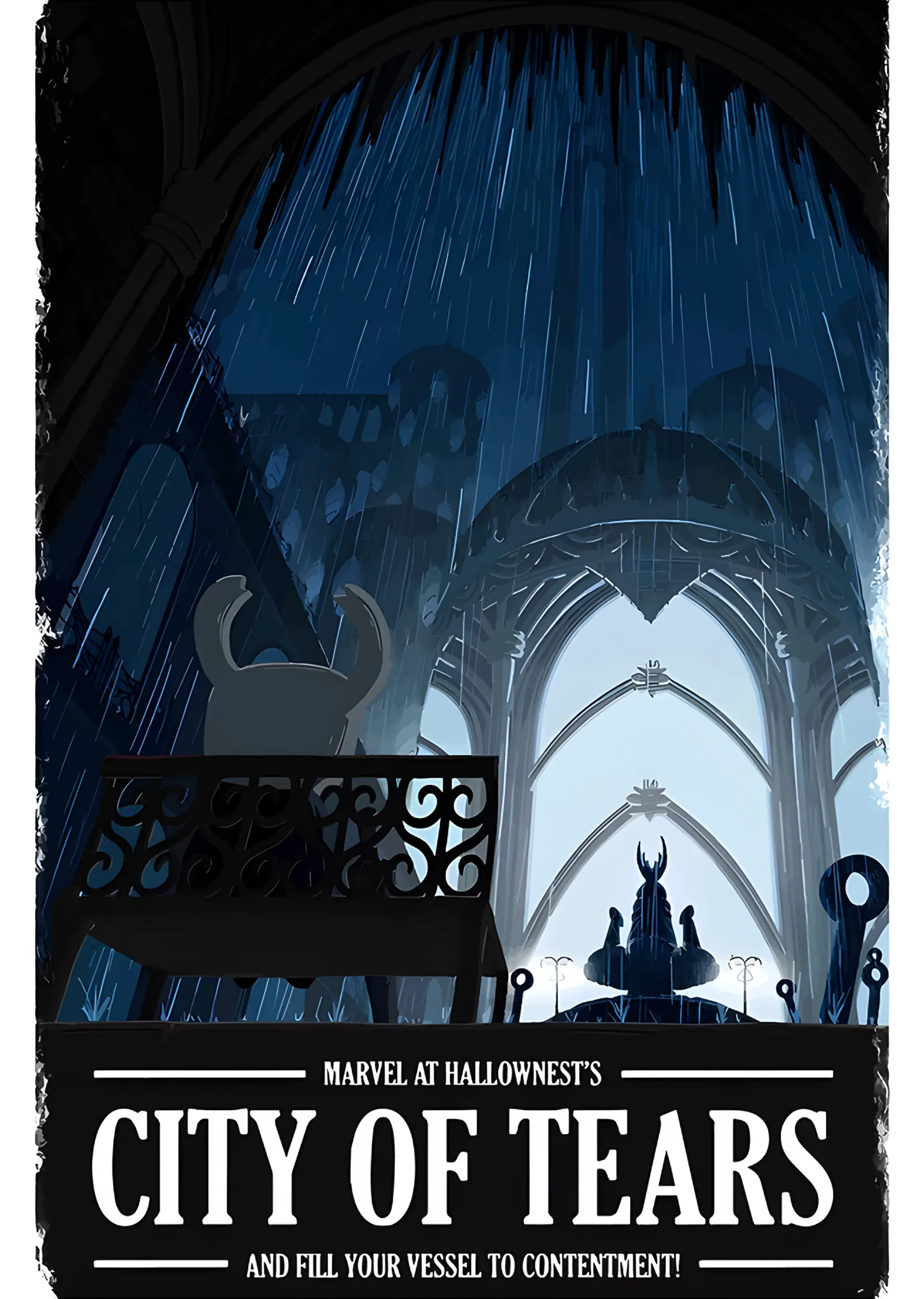 Hollow Knight: Gözyaşları Şehrinde Yağmur metal tablo