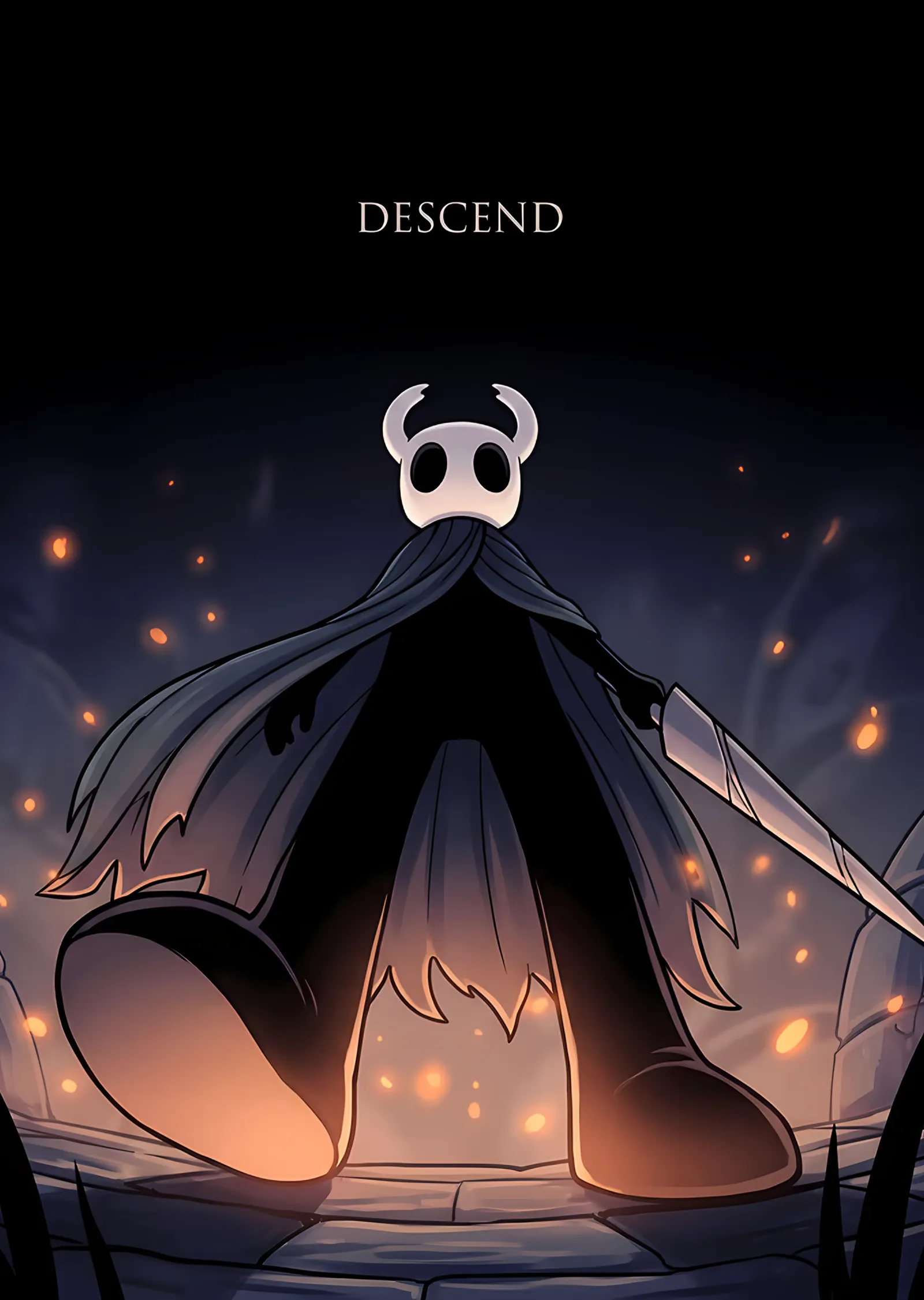 Hollow Knight: Kıvılcımlar Arasında İniş metal tablo