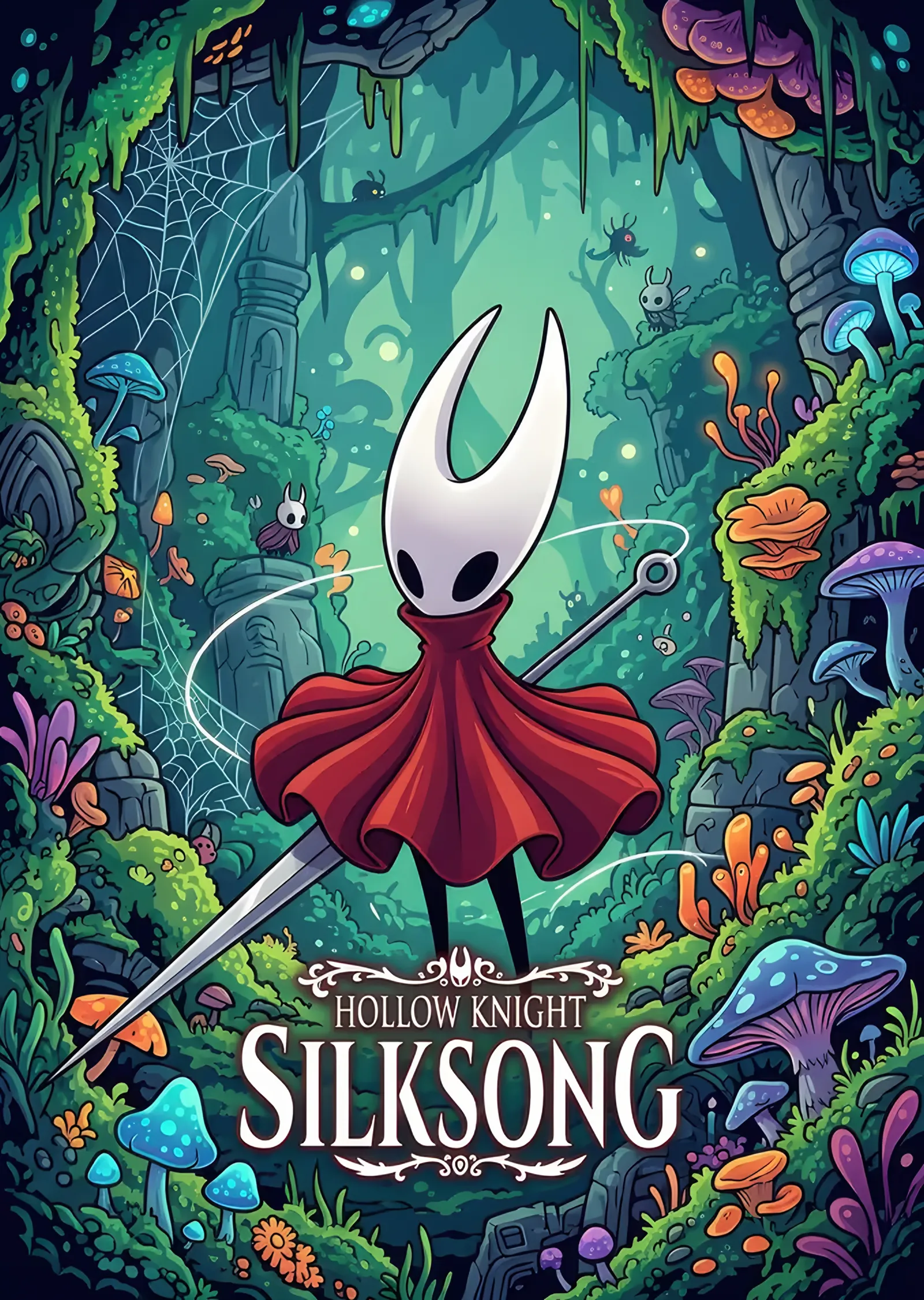 Hollow Knight Silksong: Mantarlı Ormanda Hornet metal tablo