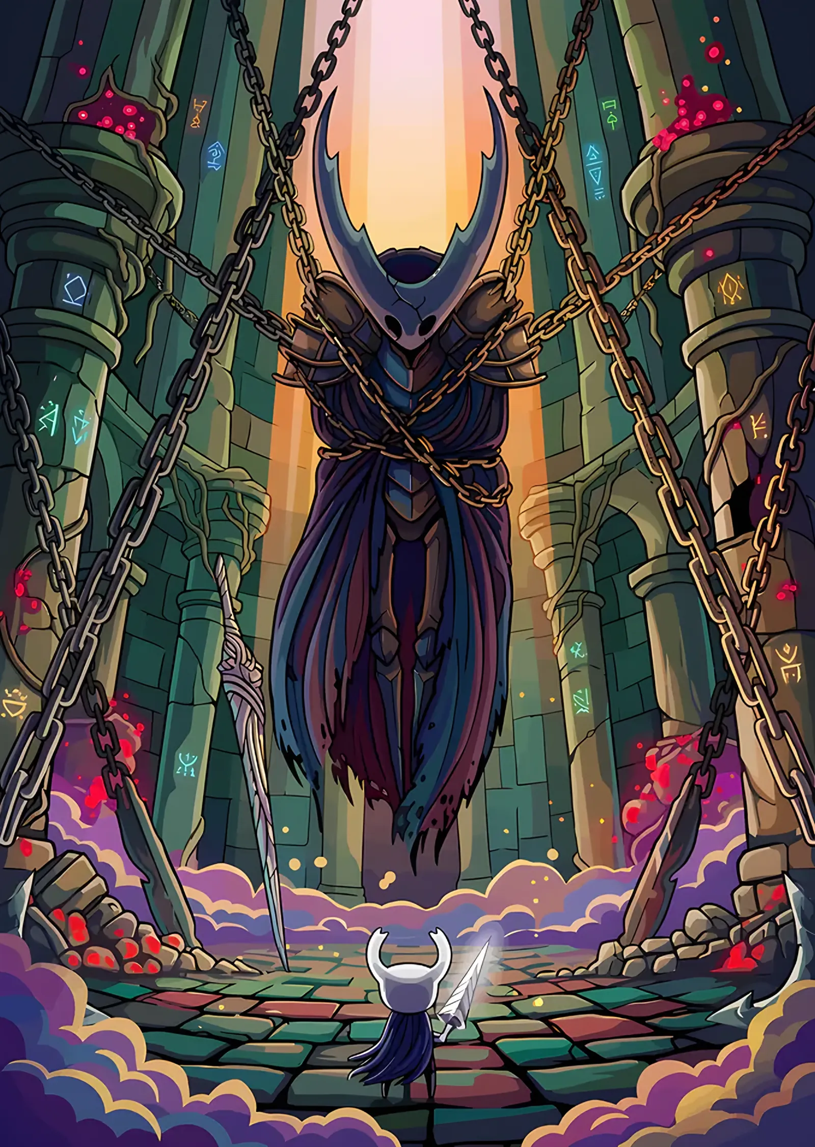 Hollow Knight: Zincirlenmiş Muhafız metal tablo
