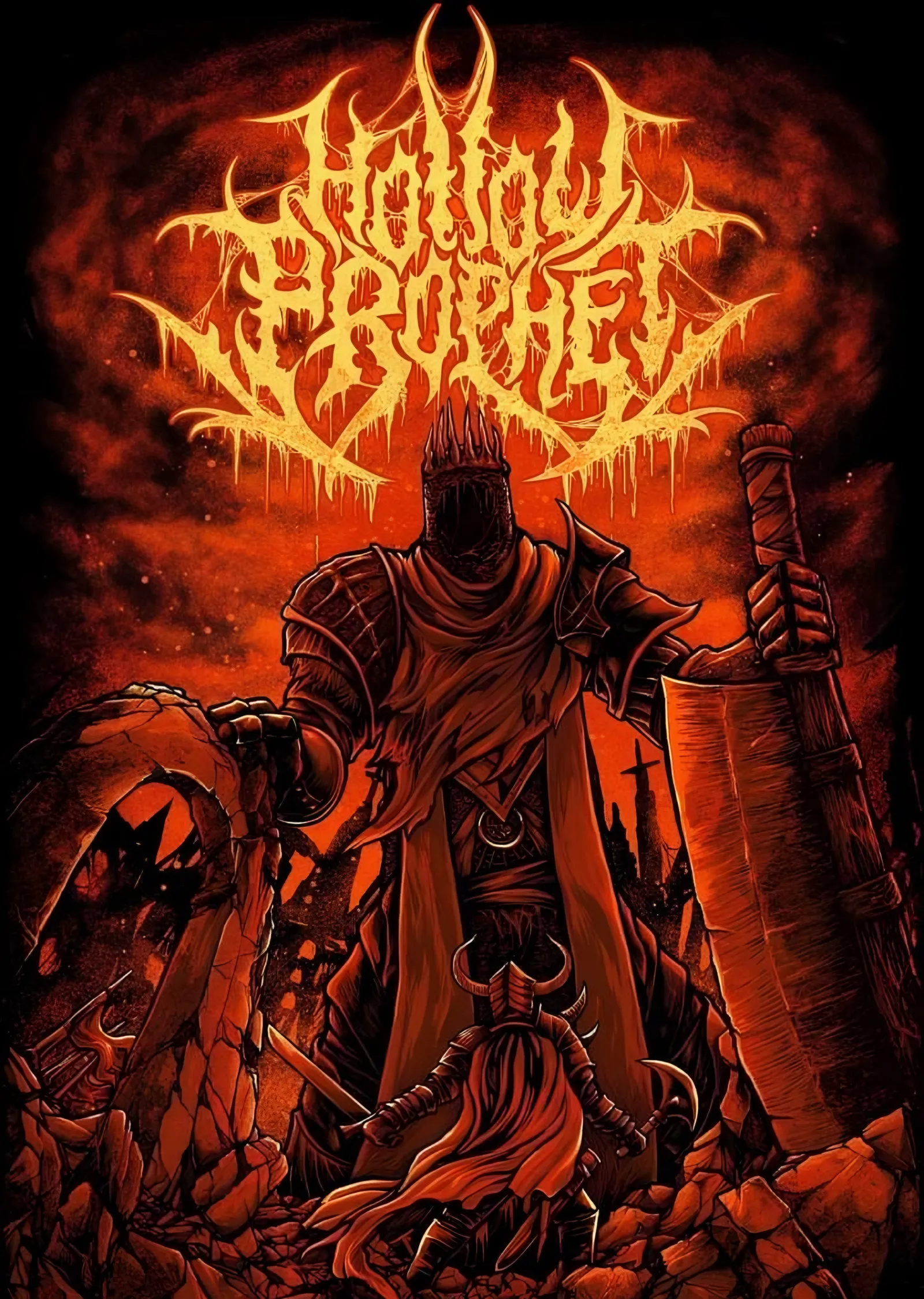 Hollow Prophet - Taçlı Şövalye metal tablo