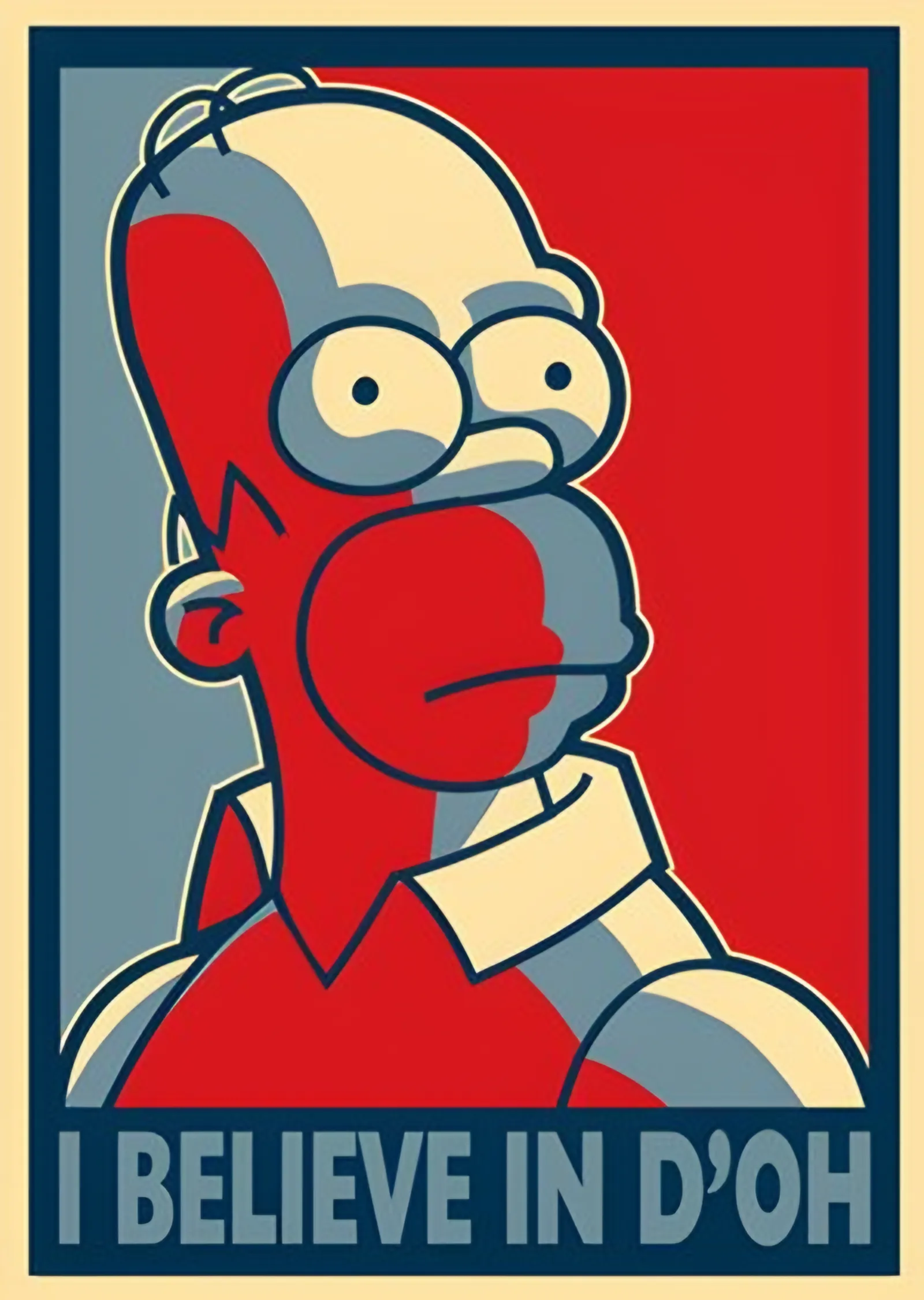 Homer Simpson - I Believe in D'oh metal tablo