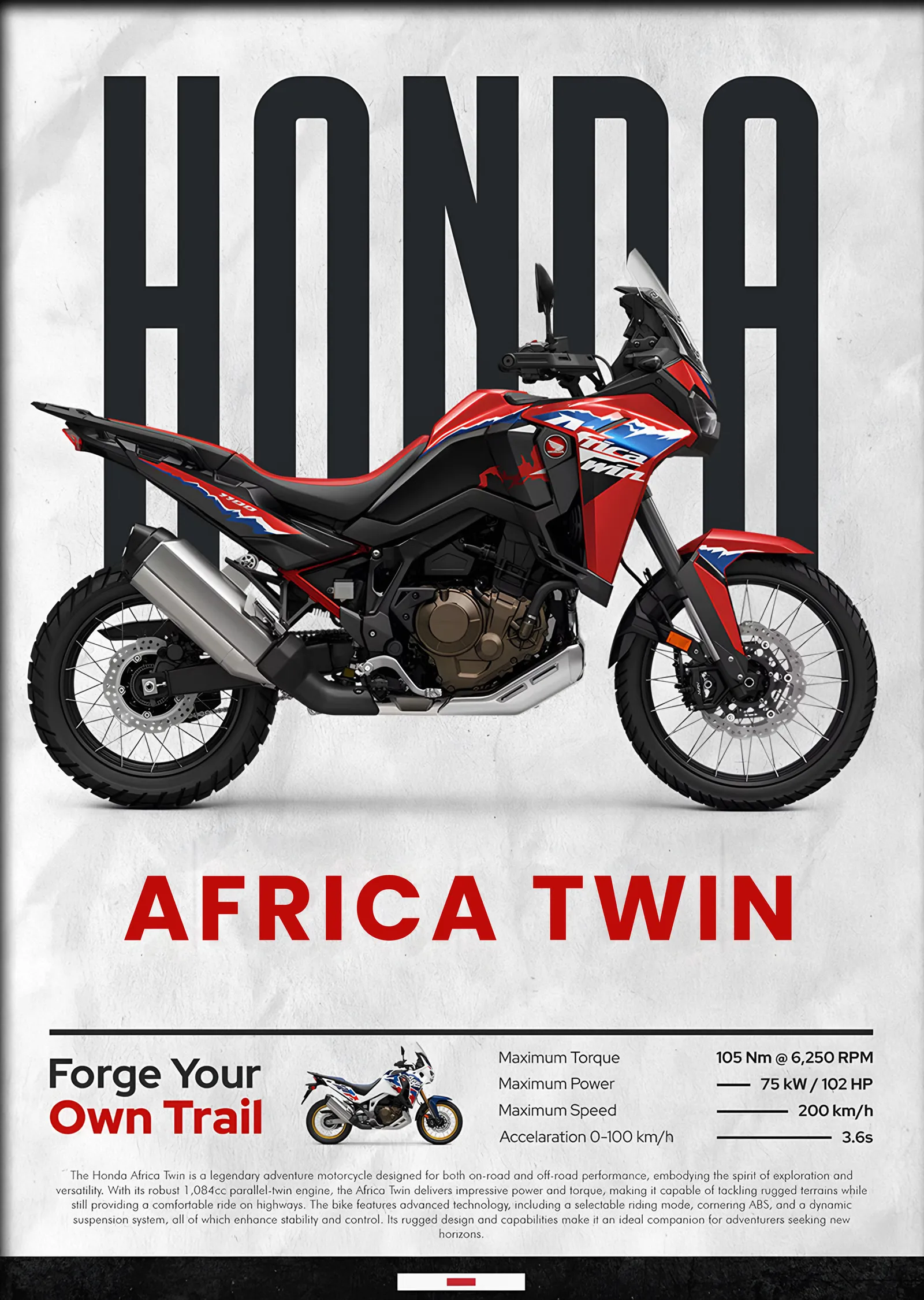 Honda Africa Twin metal tablo