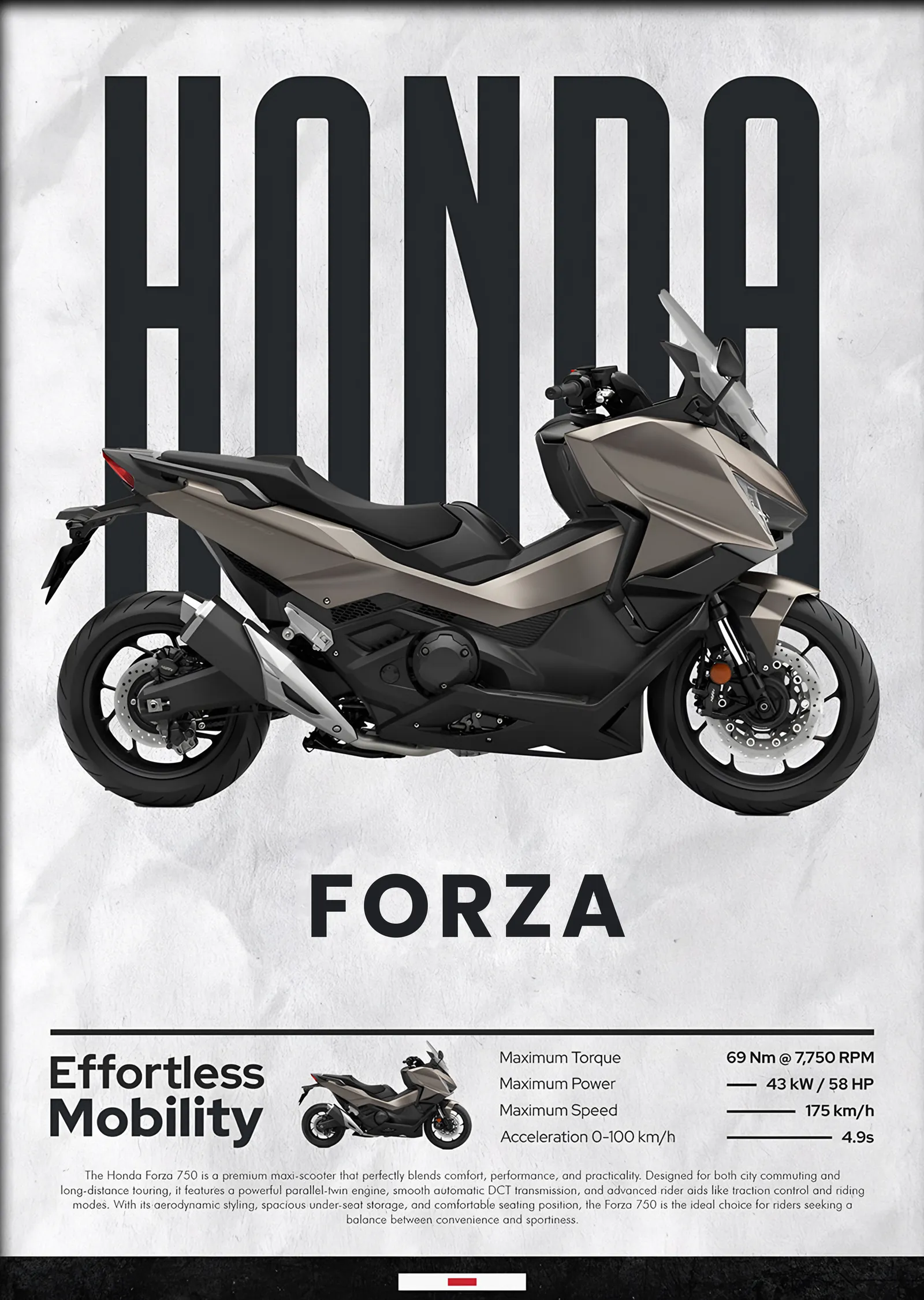 Honda Forza 750 metal tablo