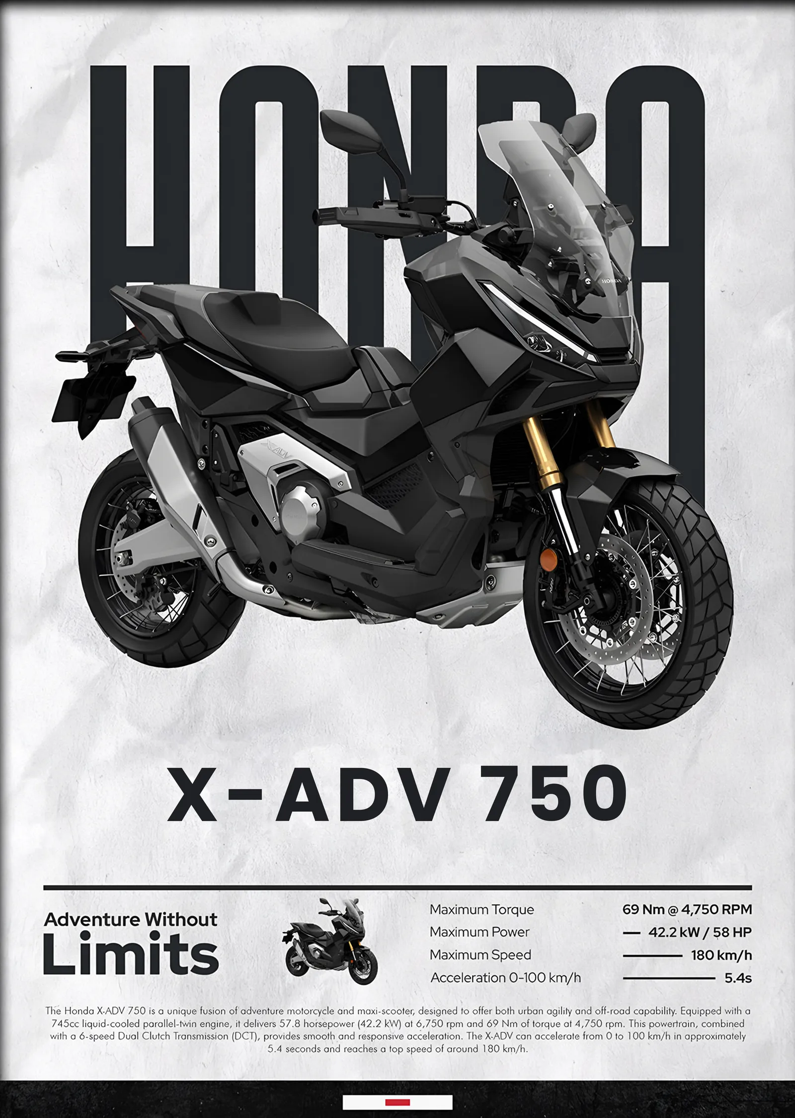 Honda X-ADV 750 metal tablo