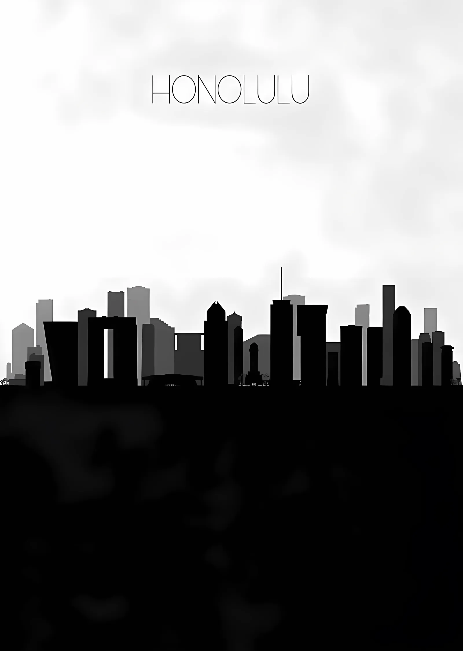 Honolulu Silueti metal tablo