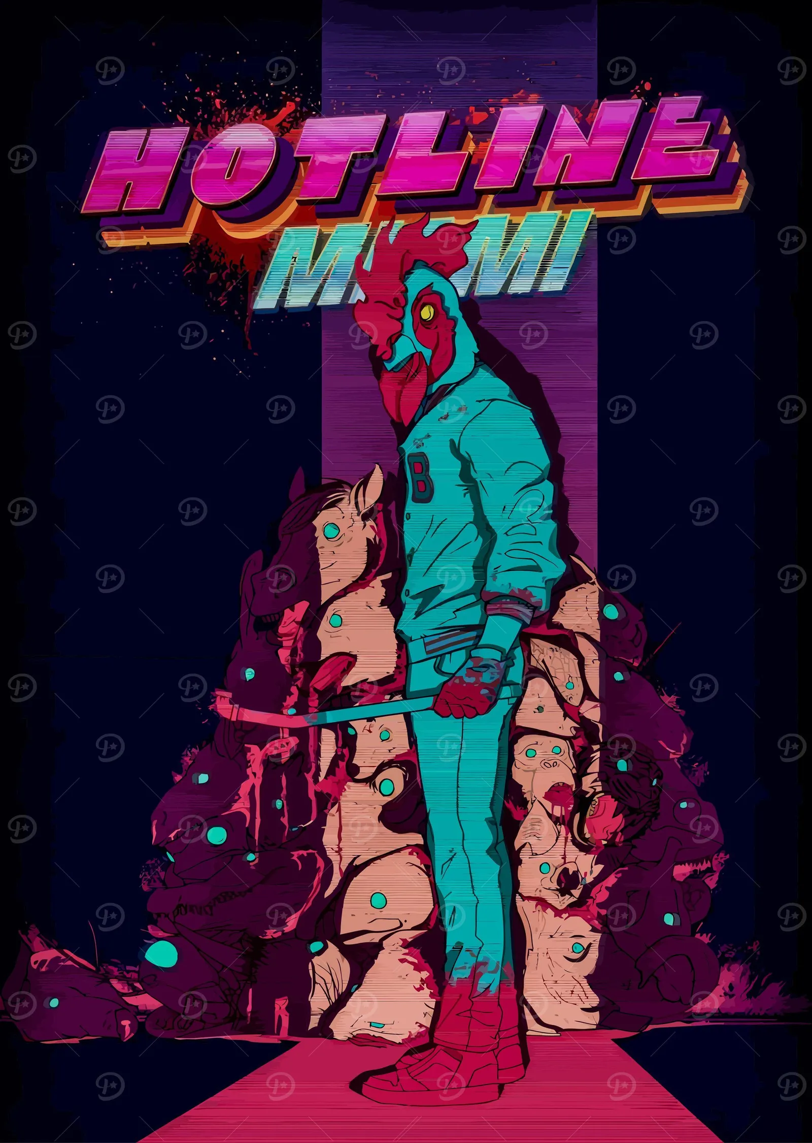 Hotline Miami - Mavi Ceket metal tablo
