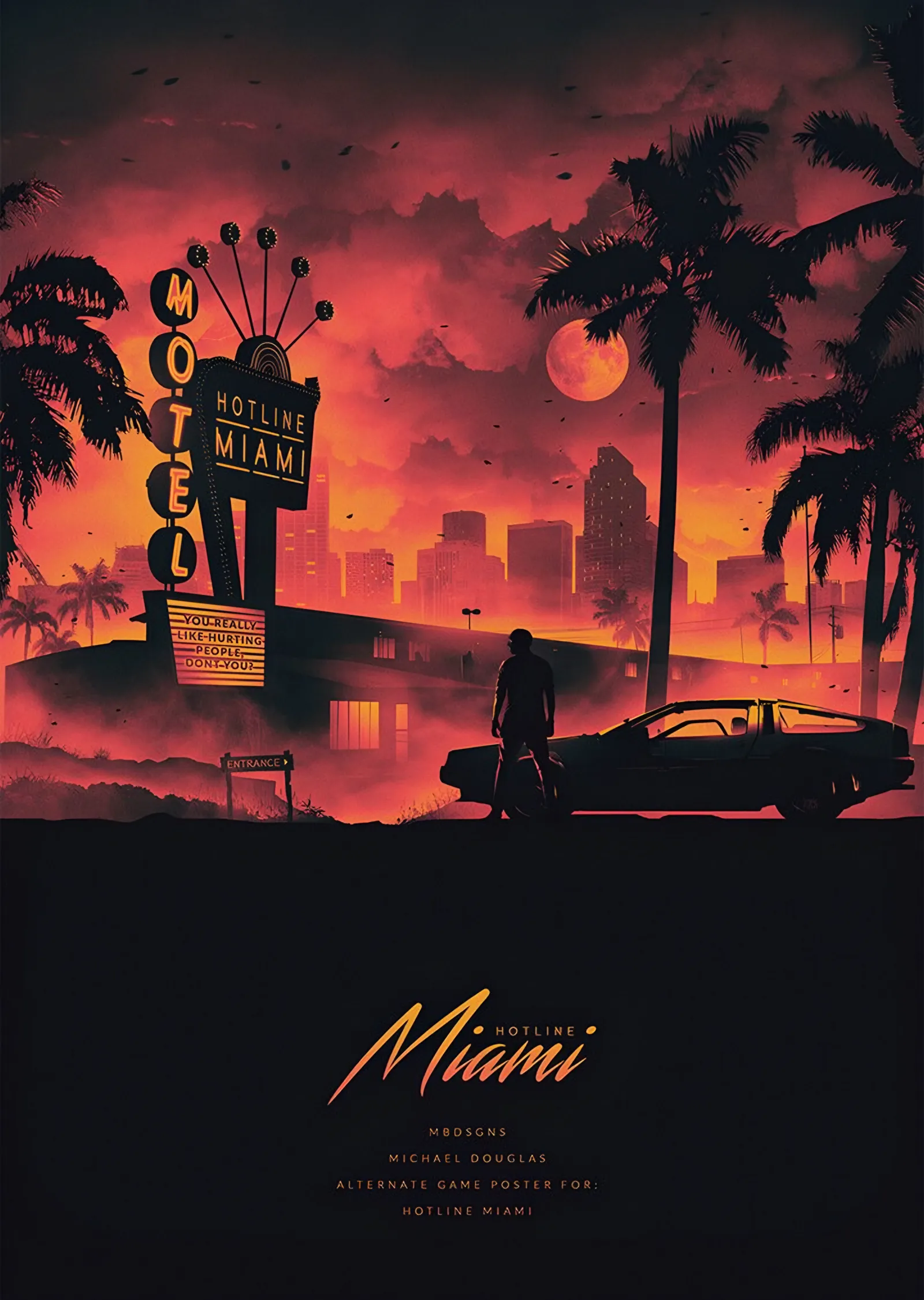 Hotline Miami - Motel metal tablo
