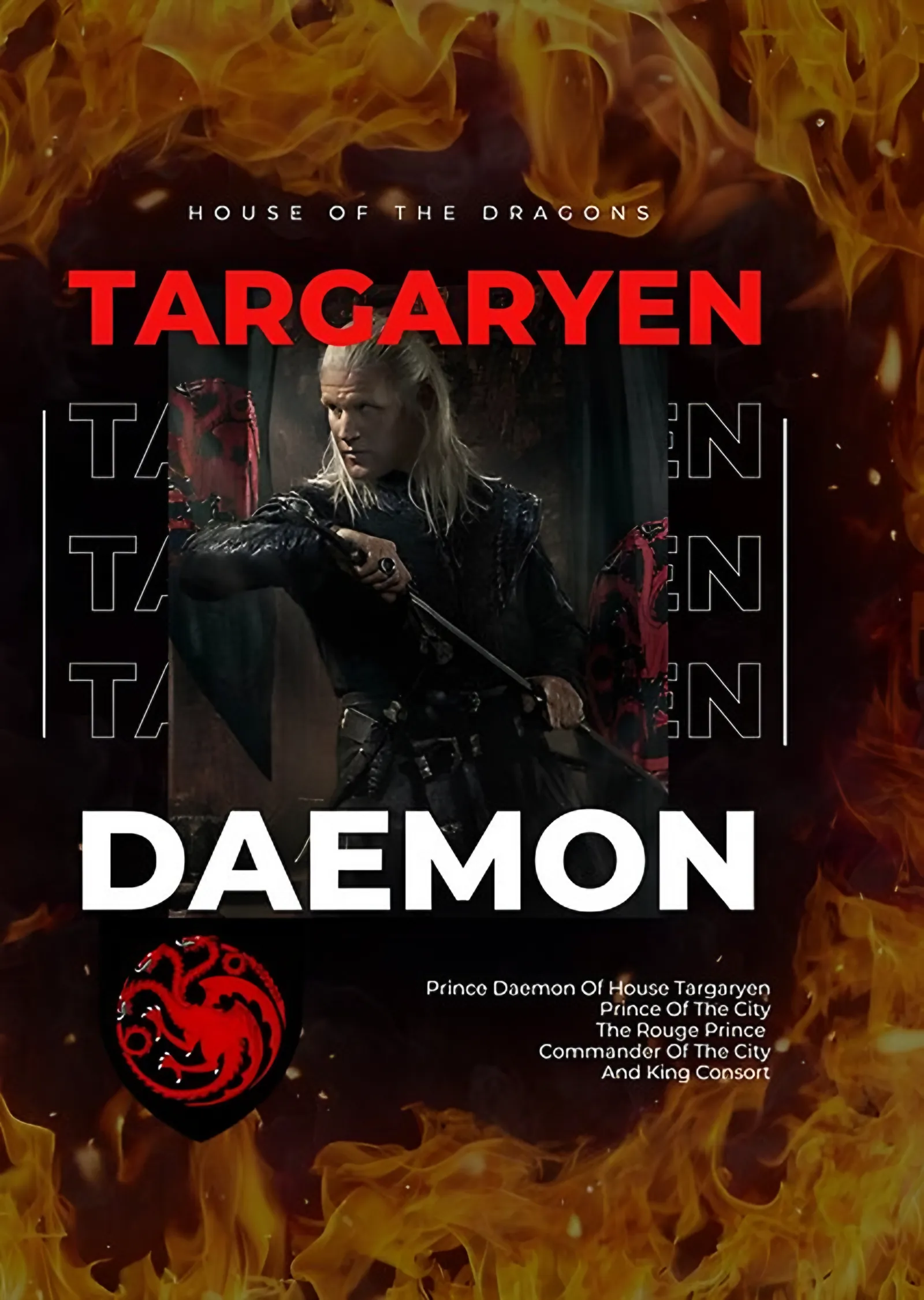 House of the Dragon - Alevler İçinde Daemon metal tablo