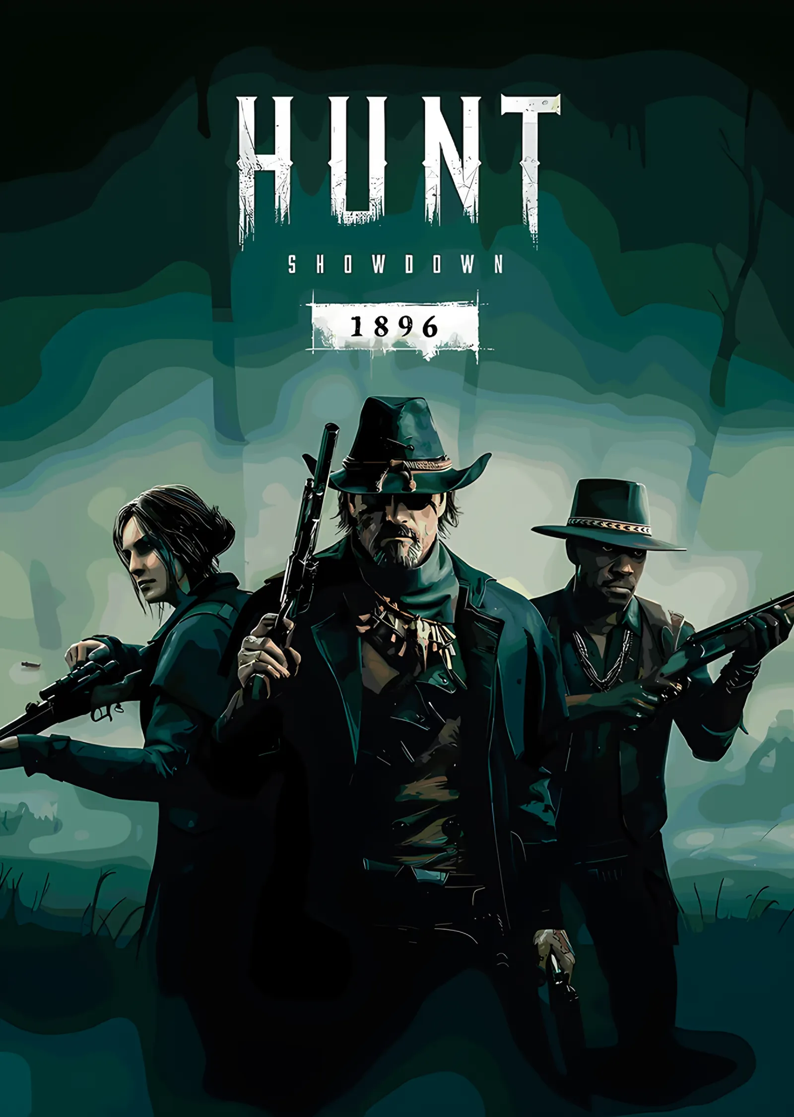 Hunt Showdown 1896: Bataklıkta Üç Avcı metal tablo