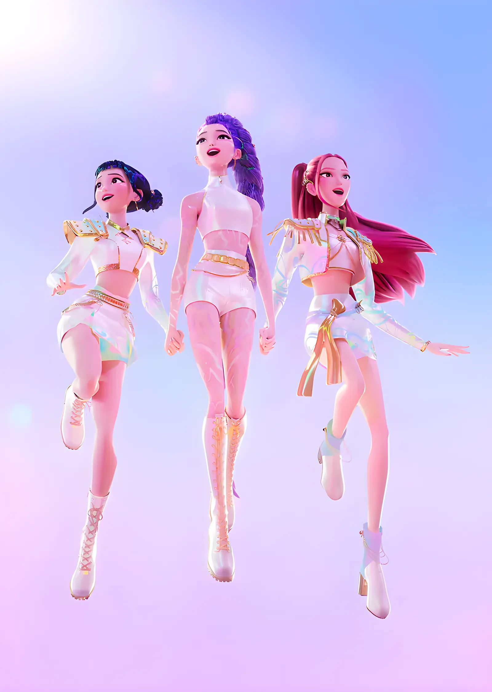 Huntrix - Pastel Üçlü metal tablo