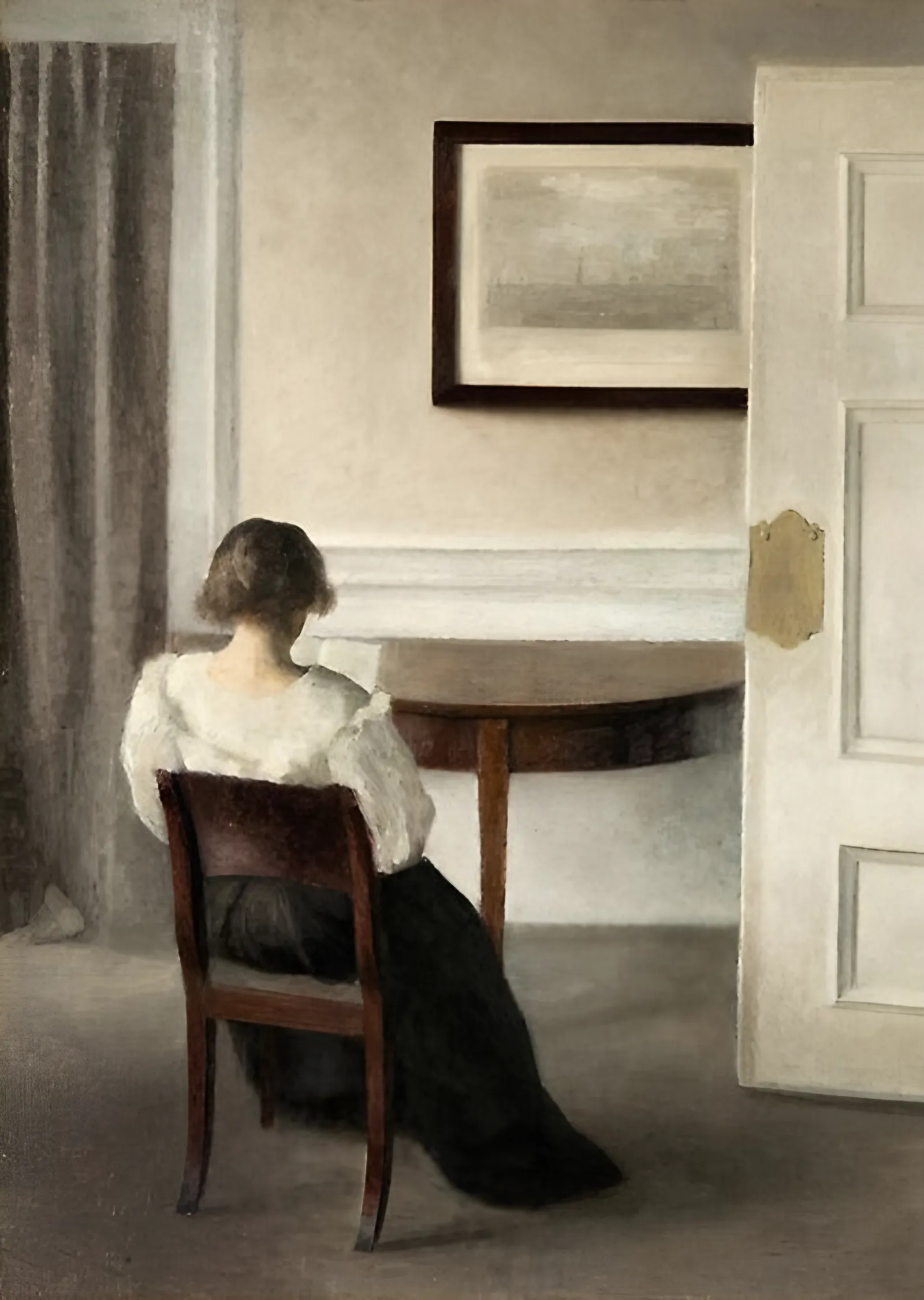 İç Mekân, 1899 - Vilhelm Hammershøi metal tablo