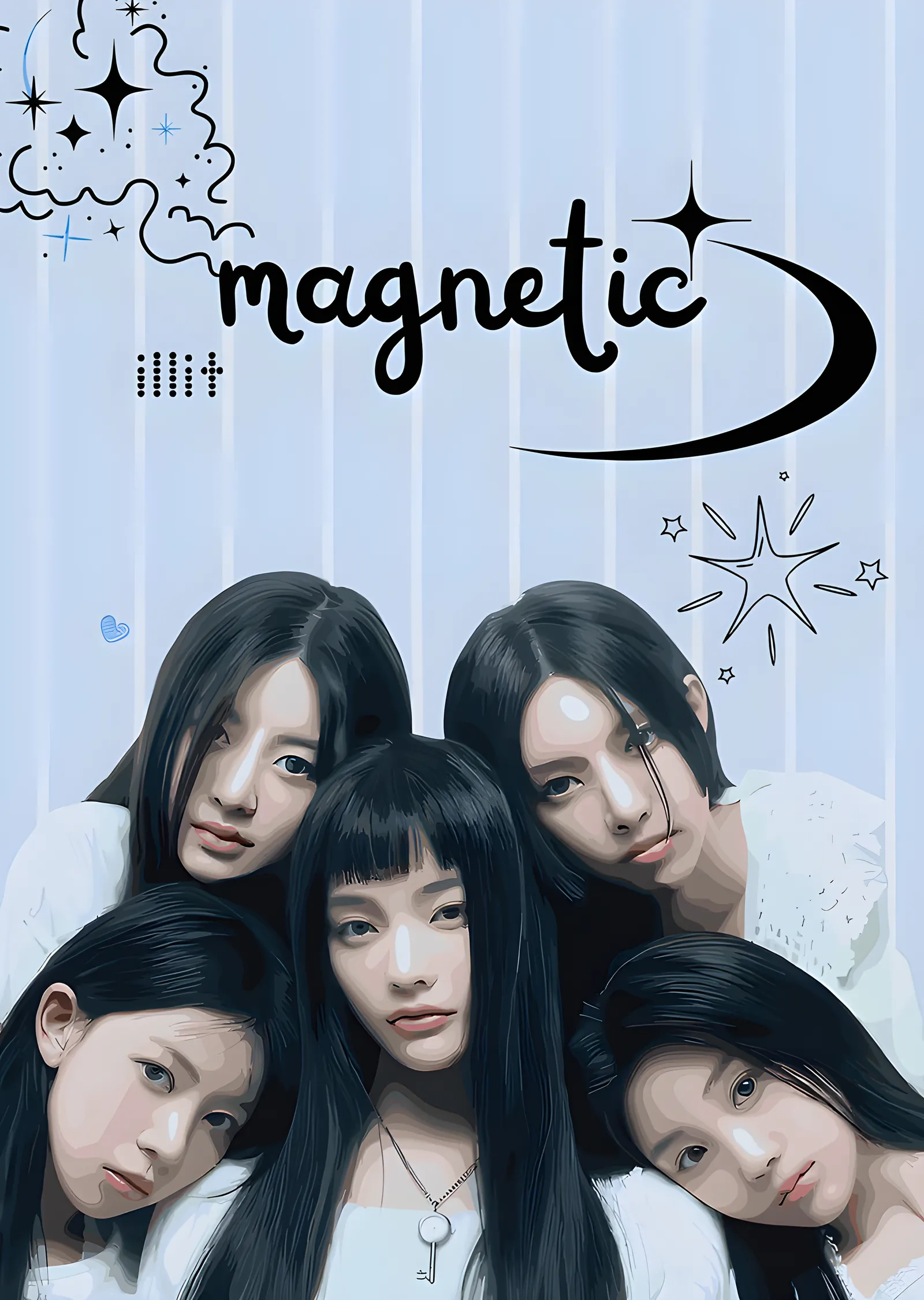 ILLIT: Magnetic Konsept Afişi metal tablo