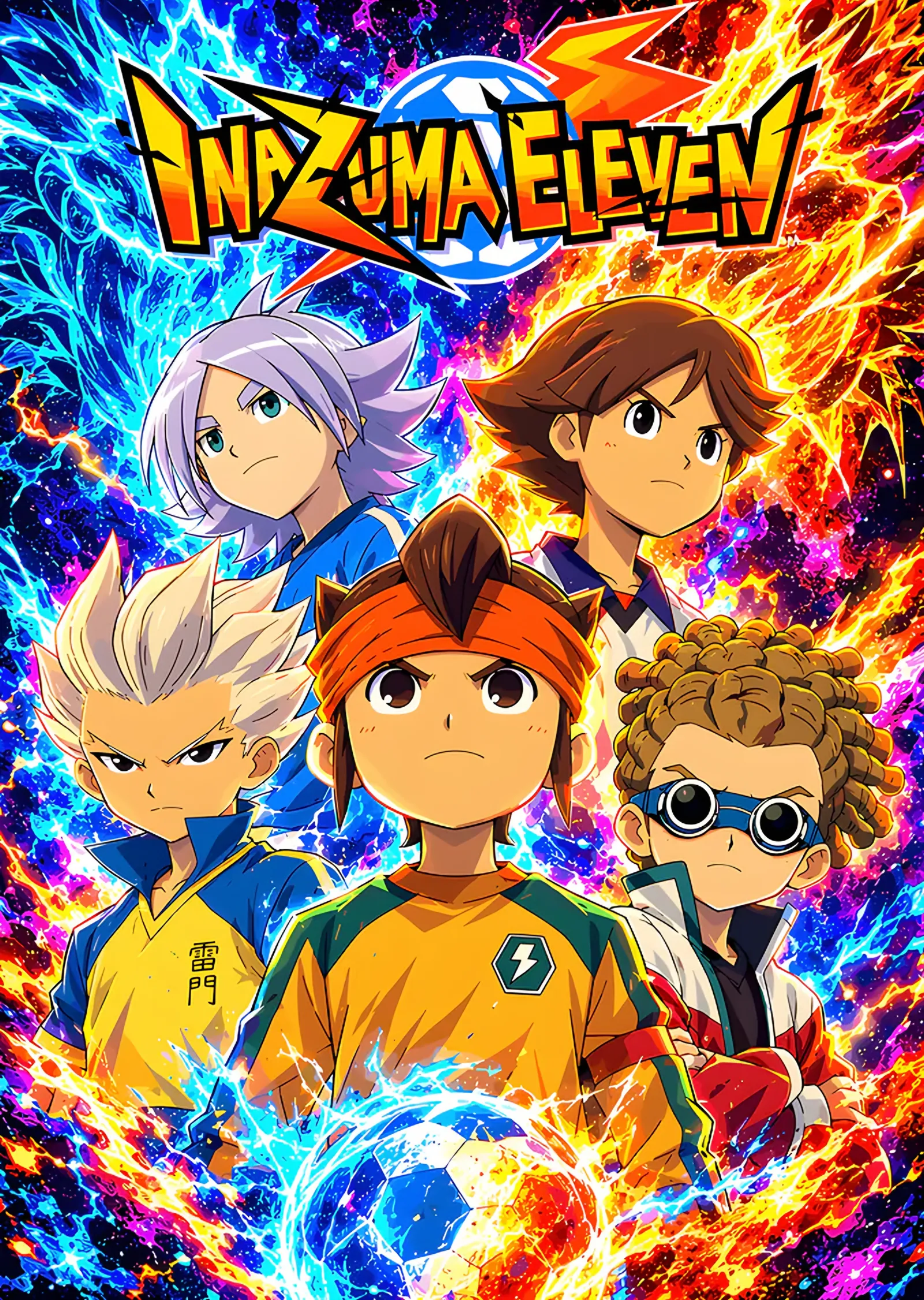 Inazuma Eleven: Alev ve Buzda Beş Portre metal tablo
