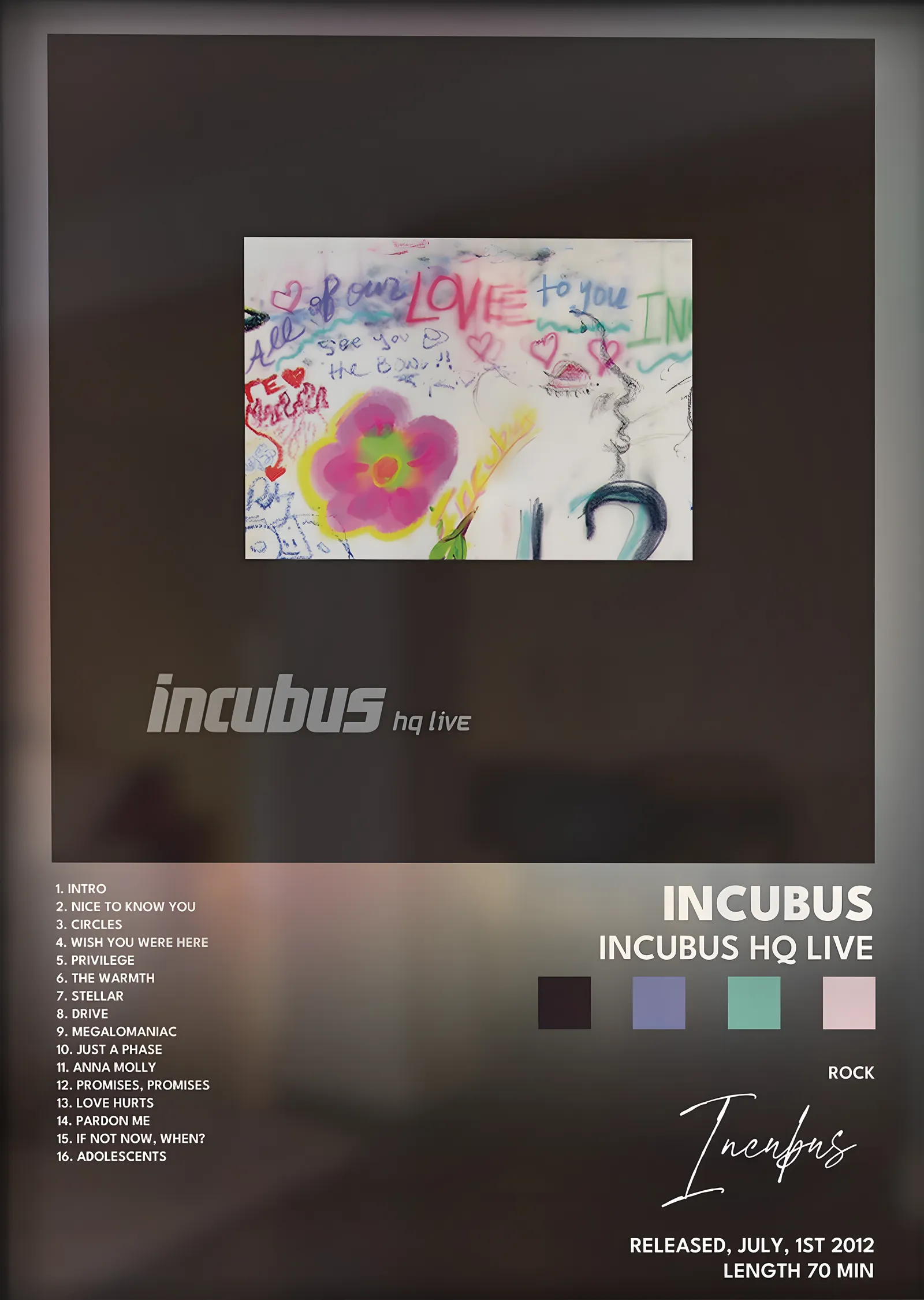 Incubus: HQ Live metal tablo